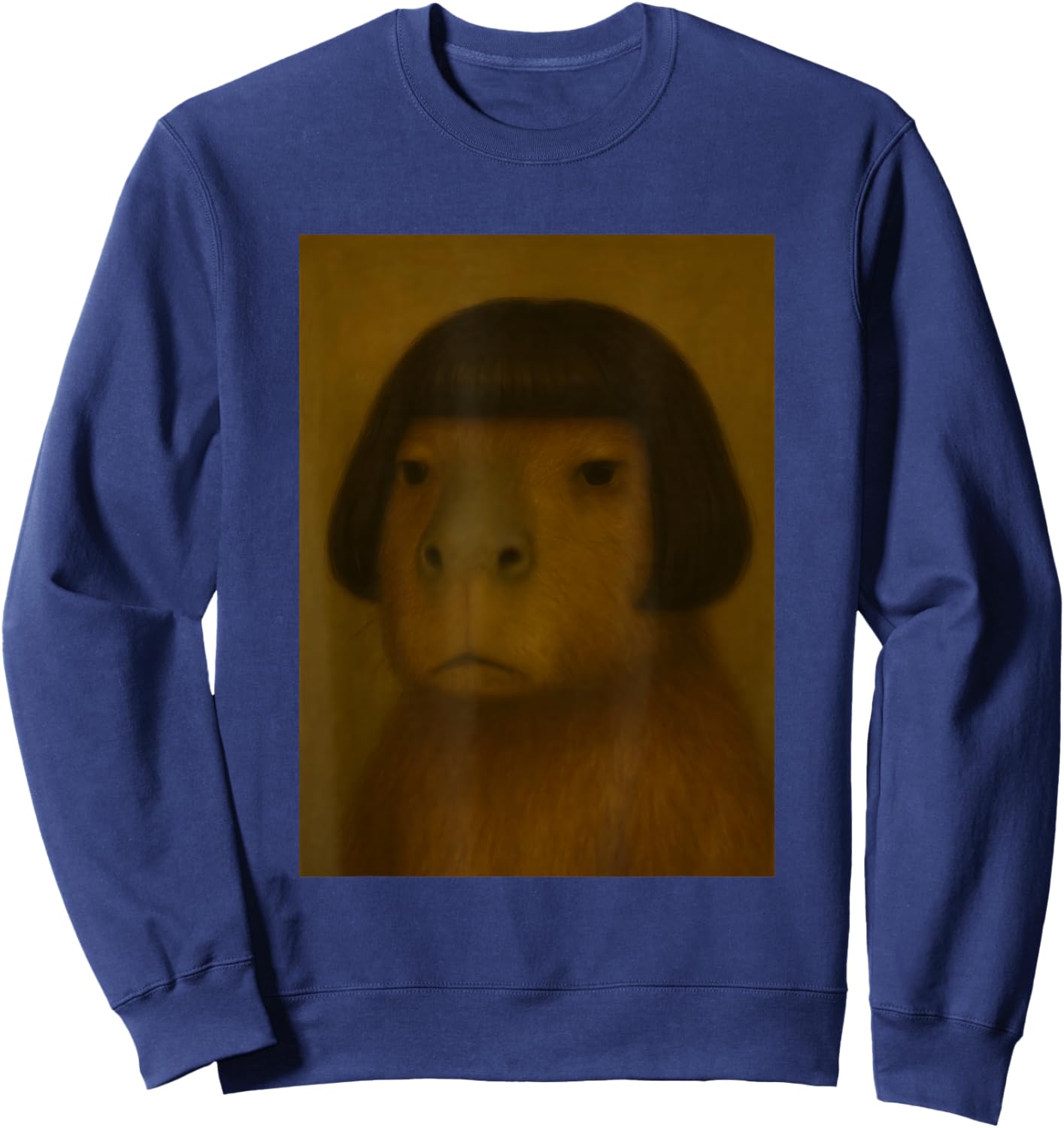 Funny Capybara Bob Haircut Viral Meme Sweatshirt - Sweatshirt | Navy
