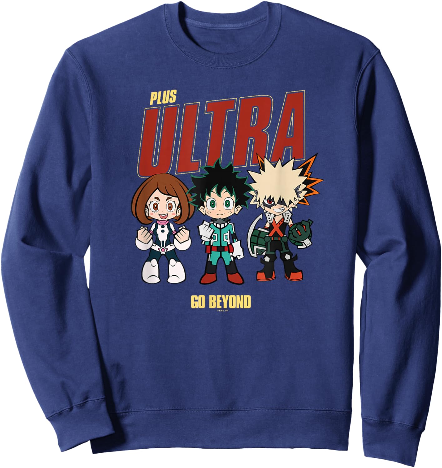 My Hero Academia Go Beyond Chibi Character Collage Anime Sweatshirt - Sweatshirt | Navy
