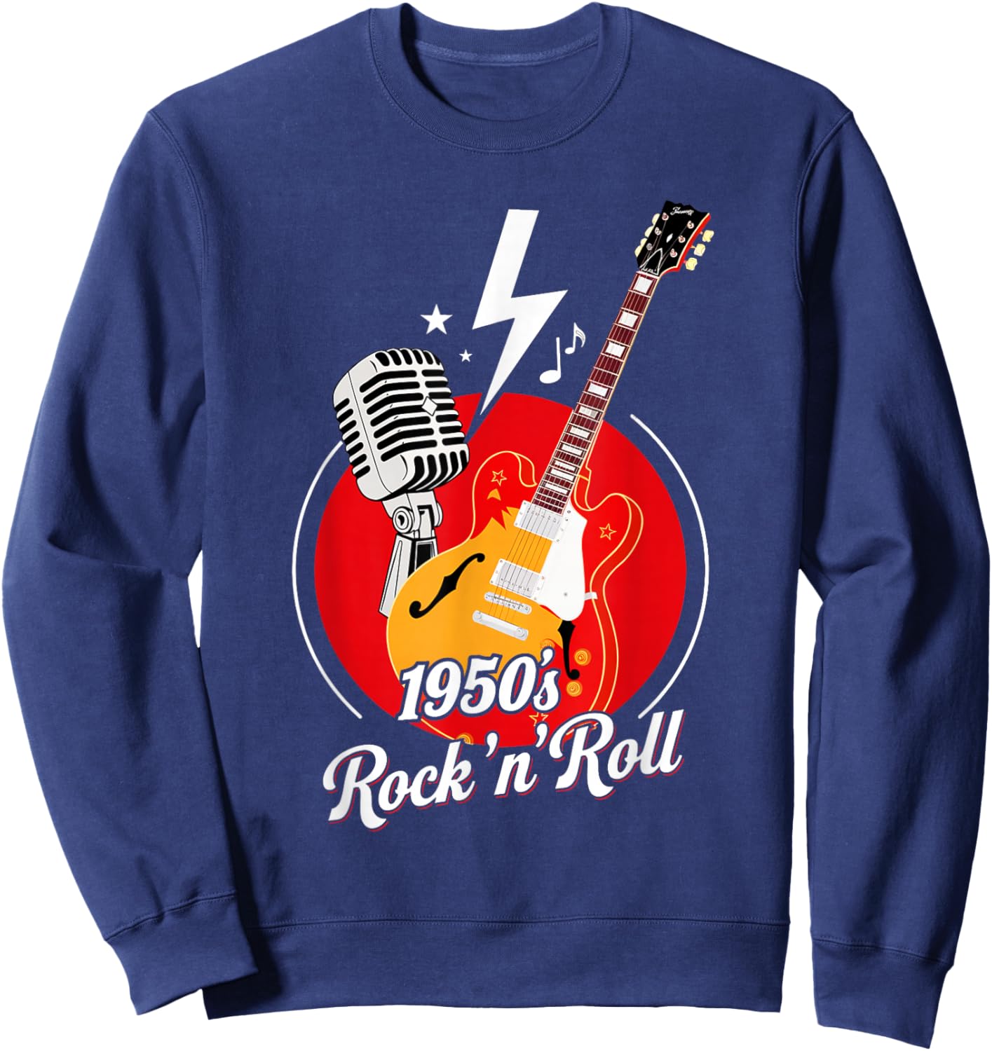 1950's Rock 'n' Roll 50's Music Fun Sweatshirt - Sweatshirt | Navy
