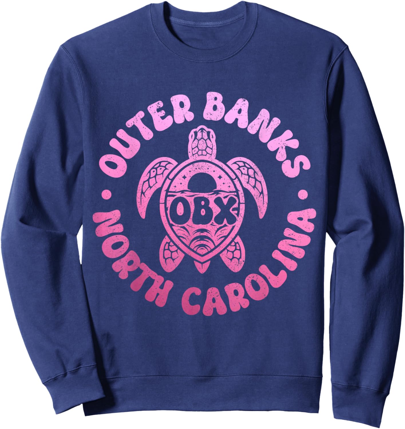 Outer Banks North Carolina Sea Turtle Beach Surf Souvenir Sweatshirt - Sweatshirt | Navy
