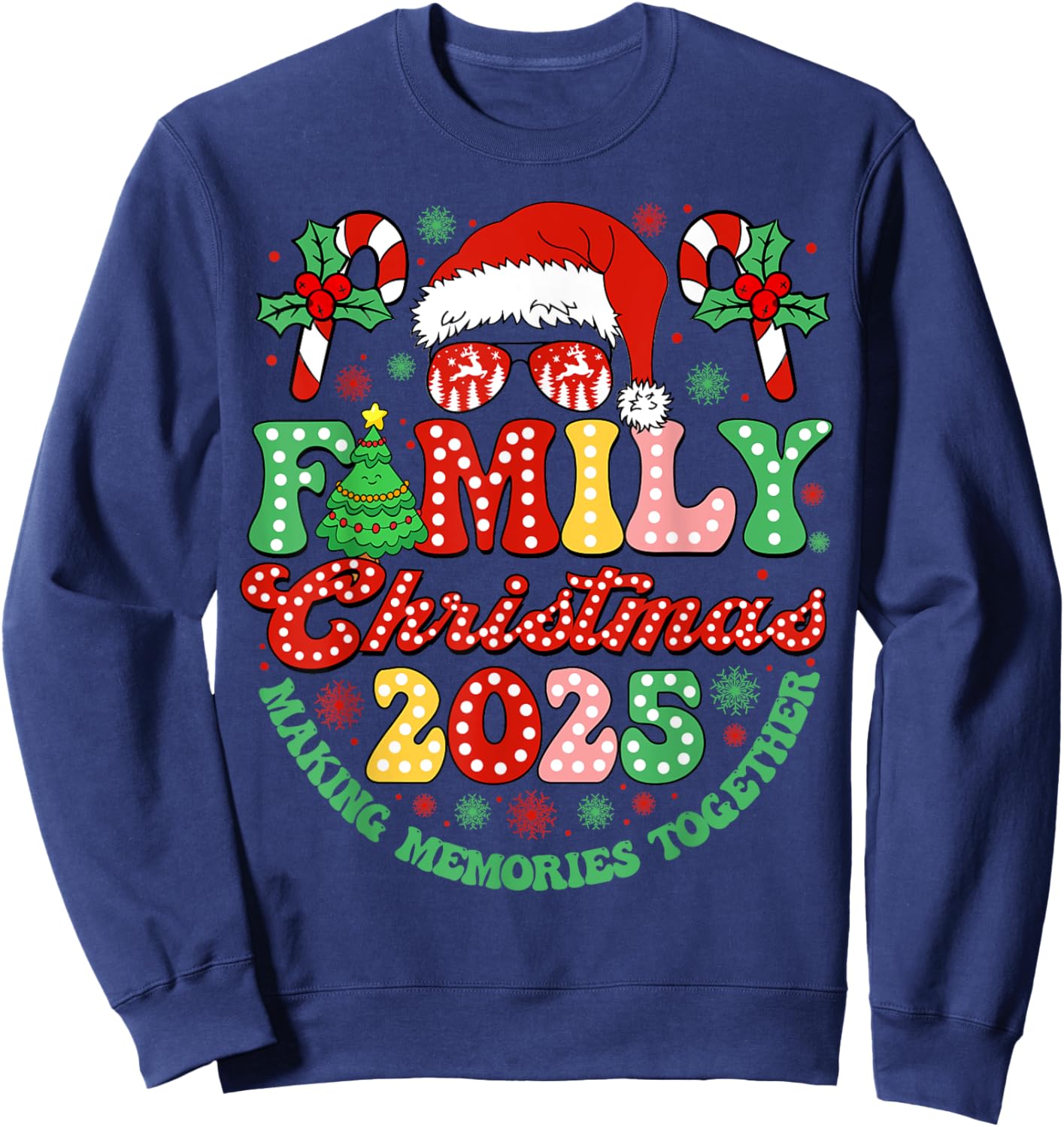 Family Christmas 2025 Christmas Squad Xmas Matching Pajamas Sweatshirt - Sweatshirt | Navy