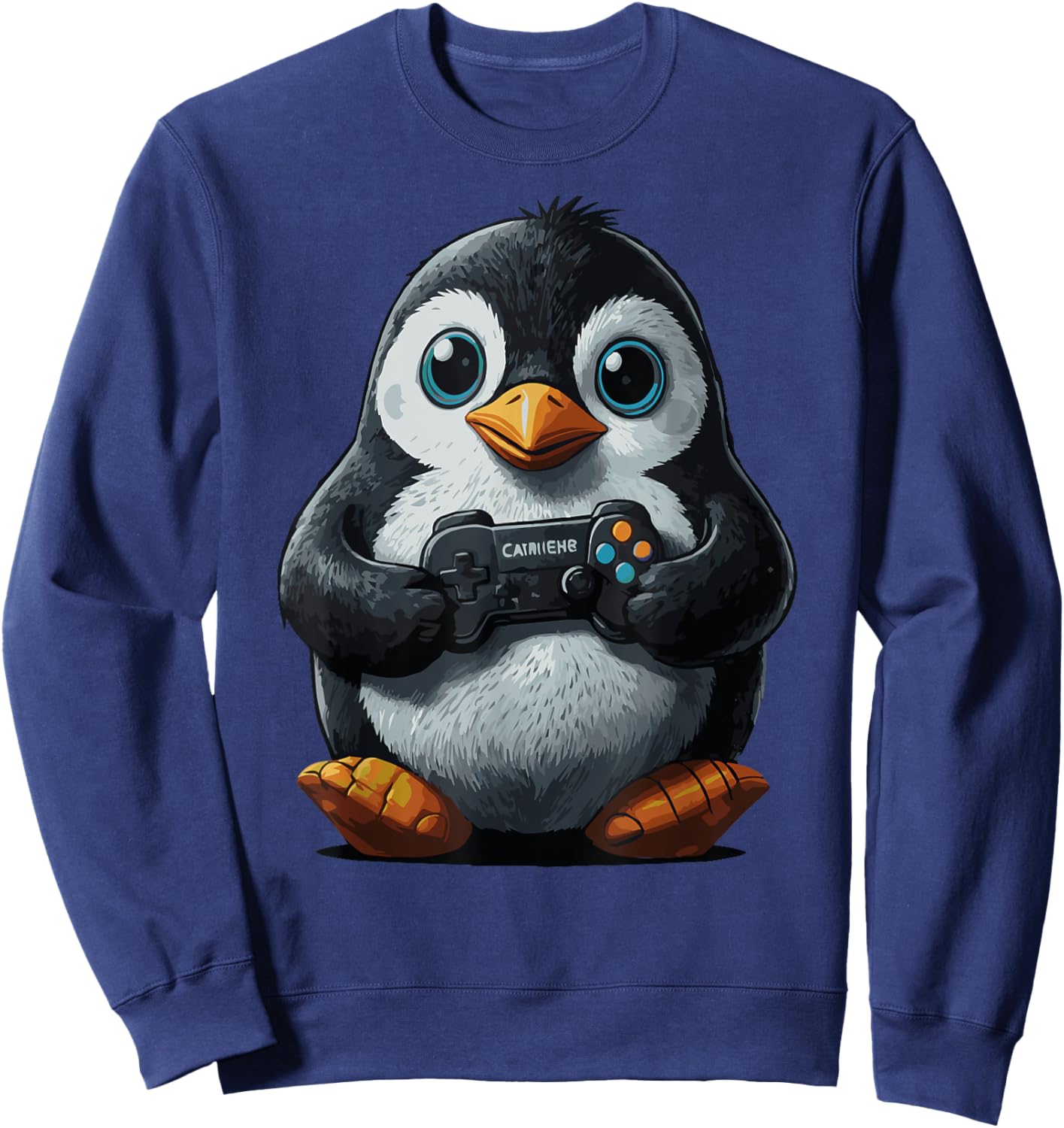 Gaming Cute Penguin gamer Penguin Playing Video Games Sweatshirt - Sweatshirt | Navy