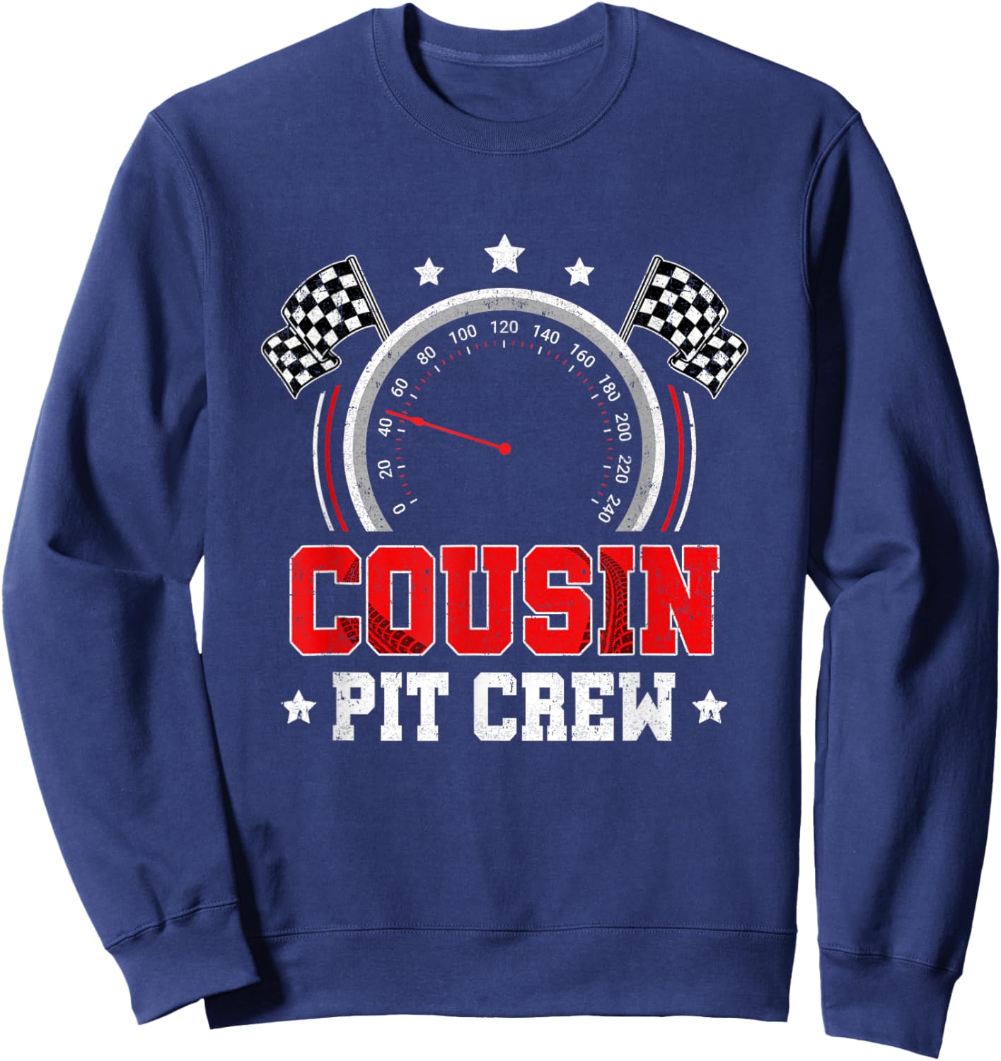 Cousin Pit Crew Race Car Birthday Party Racing Family Sweatshirt - Sweatshirt | Navy