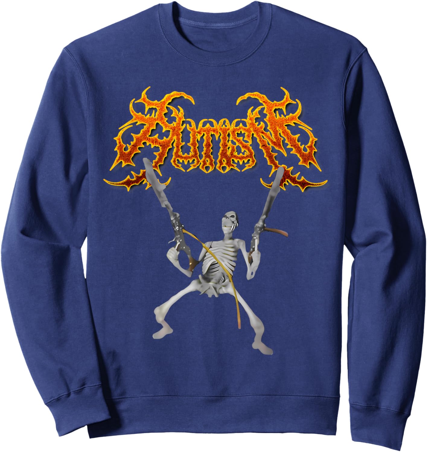 Retro Autism Skeleton Meme Funny Men, Women, Kids, Halloween Sweatshirt - Sweatshirt | Navy