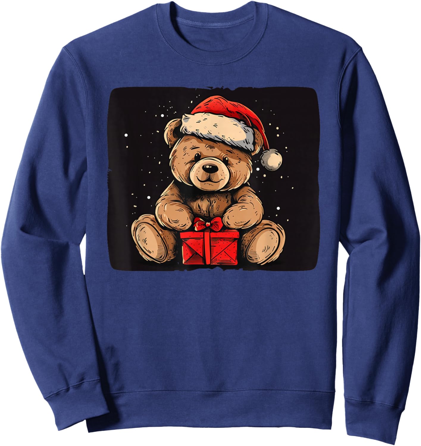 Friendly Teddy Bear in Christmas Season Sweatshirt - Sweatshirt | Navy