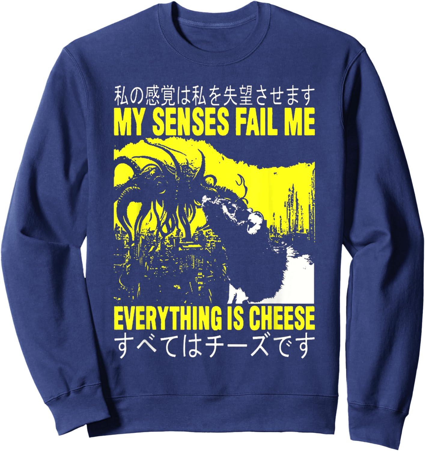 My Senses Fail Me Rat Everything is Cheese Rat Sweatshirt - Sweatshirt | Navy