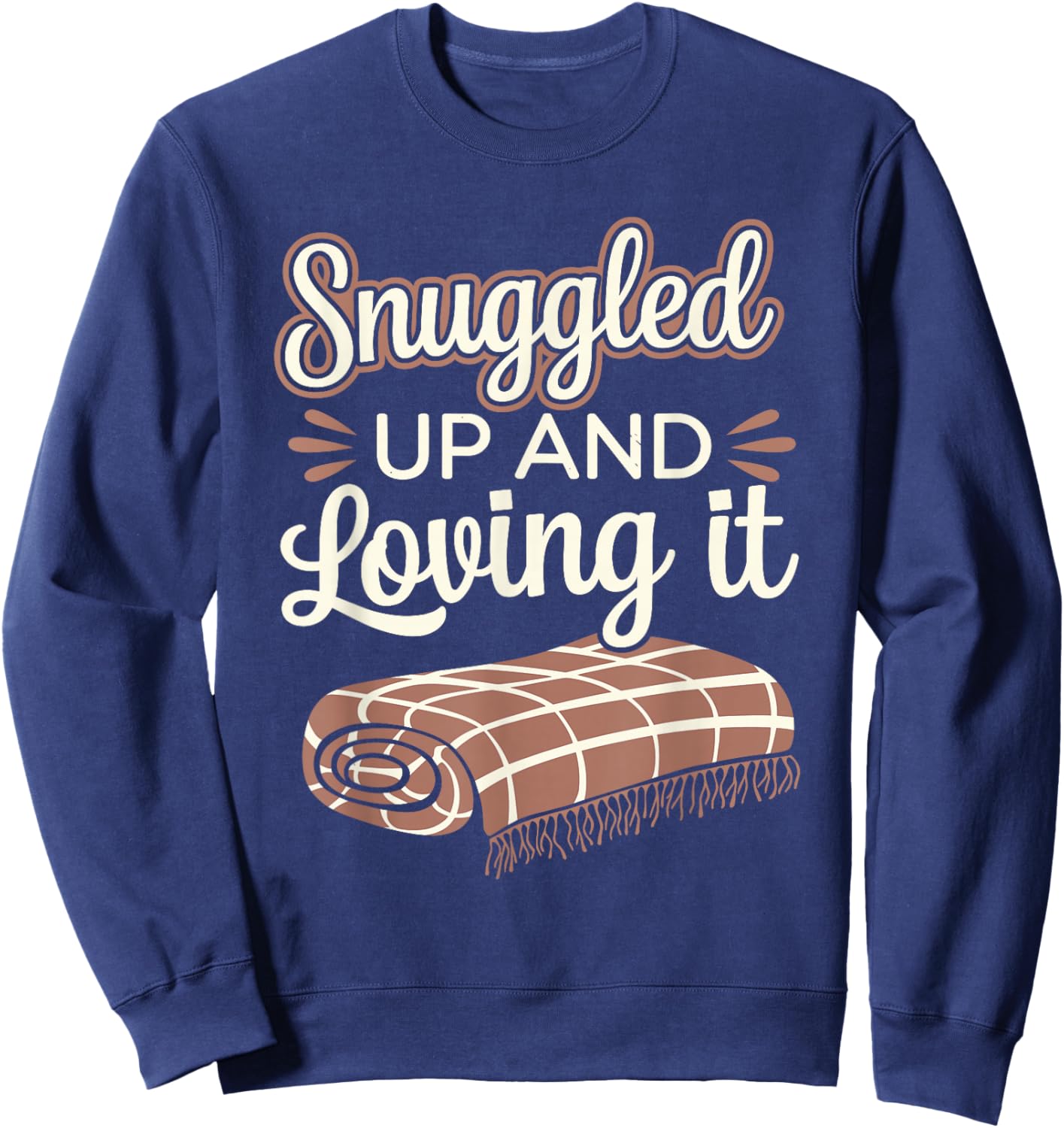 Winter Cozy Culture Warm Blankets Hot Cocoa and Hygge Vibes Sweatshirt - Sweatshirt | Navy
