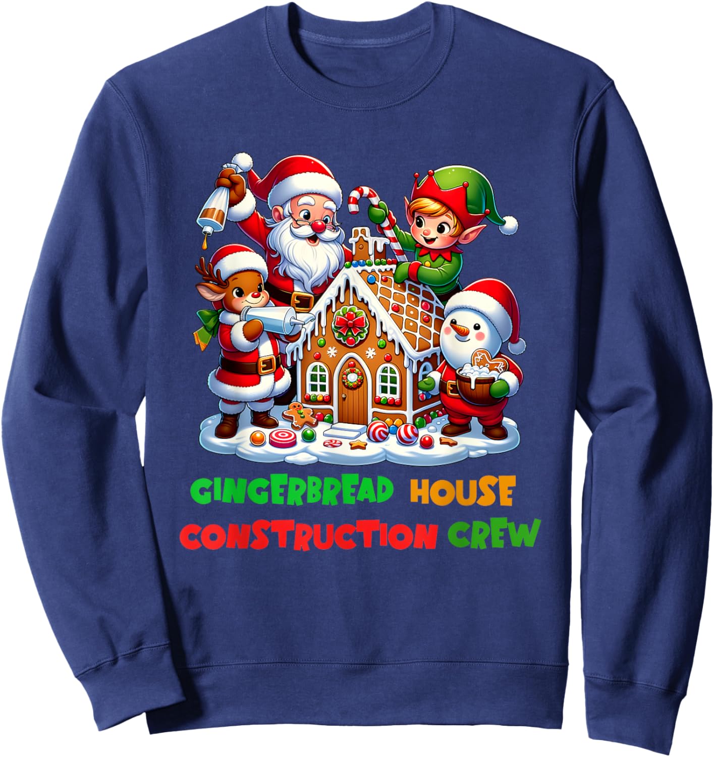 Gingerbread House Construction Crew Sweatshirt - Sweatshirt | Navy