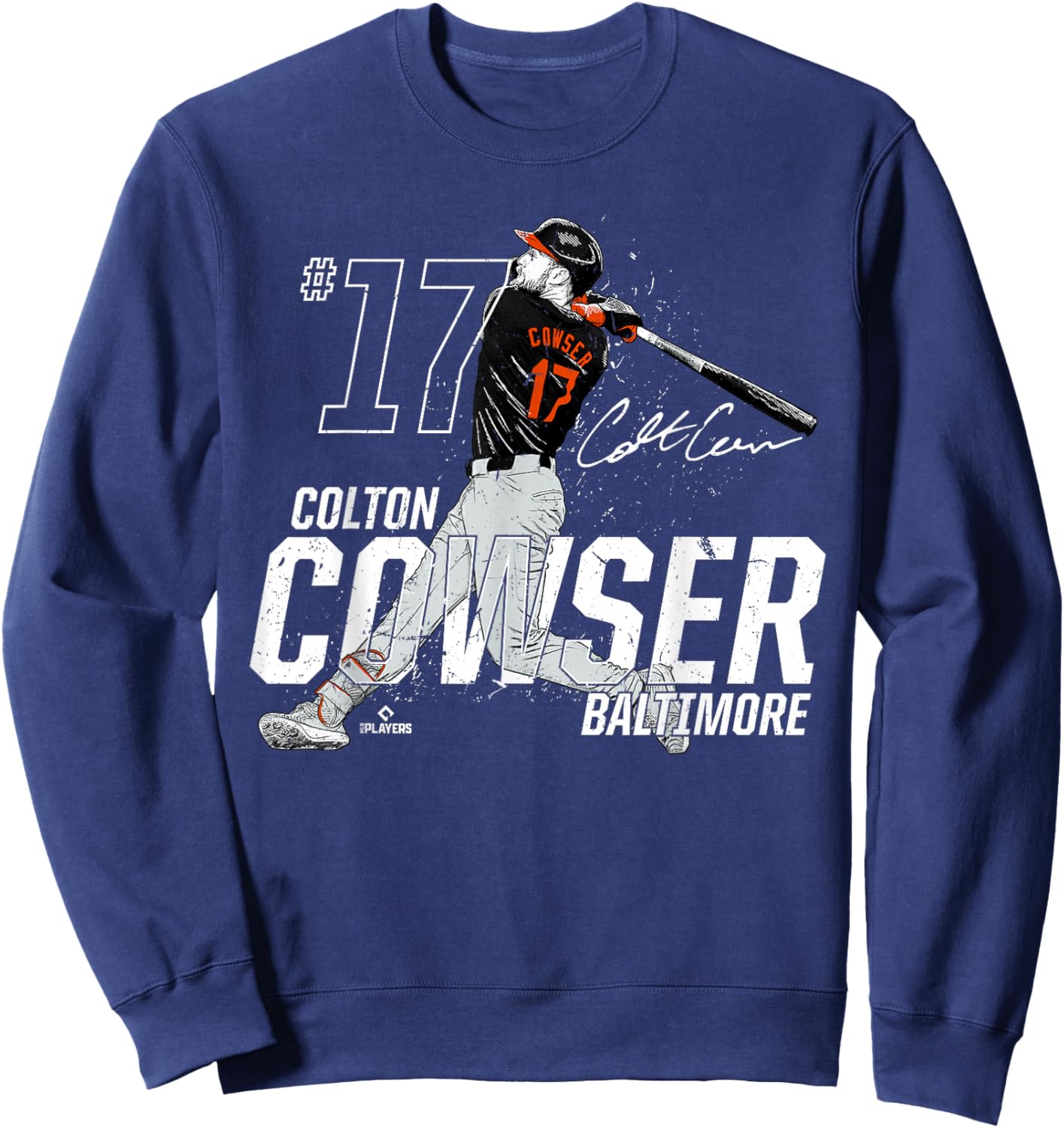 Dynamic Pose Colton Cowser Baltimore Baseball MLBPA Sweatshirt - Sweatshirt | Navy