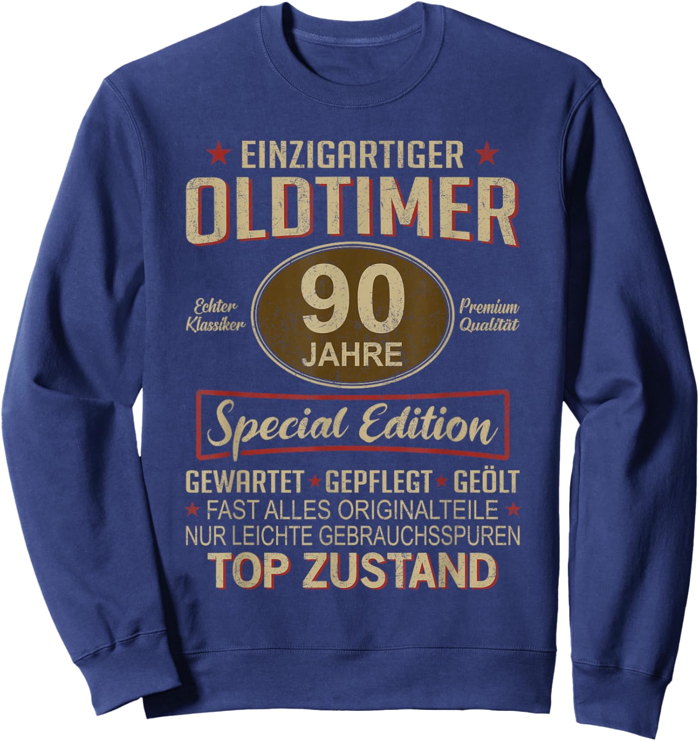 90. Geburtstag 90 Jahre Einzigartiger Oldtimer 90er Sweatshirt - Sweatshirt | Navy