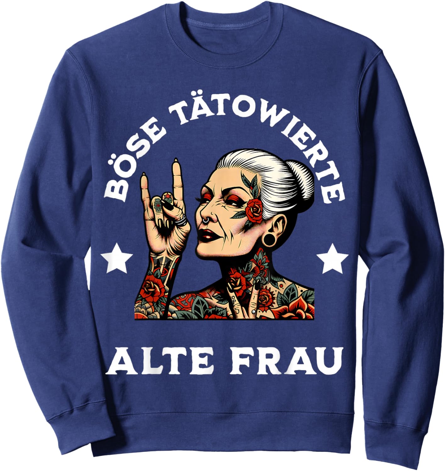 Böse Alte Tätowierte Frau Sweatshirt - Sweatshirt | Navy