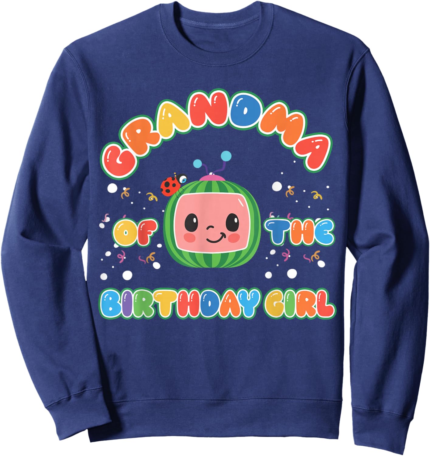Grandma Of The Birthday Girl Melon Family Matching Funny Sweatshirt - Sweatshirt | Navy