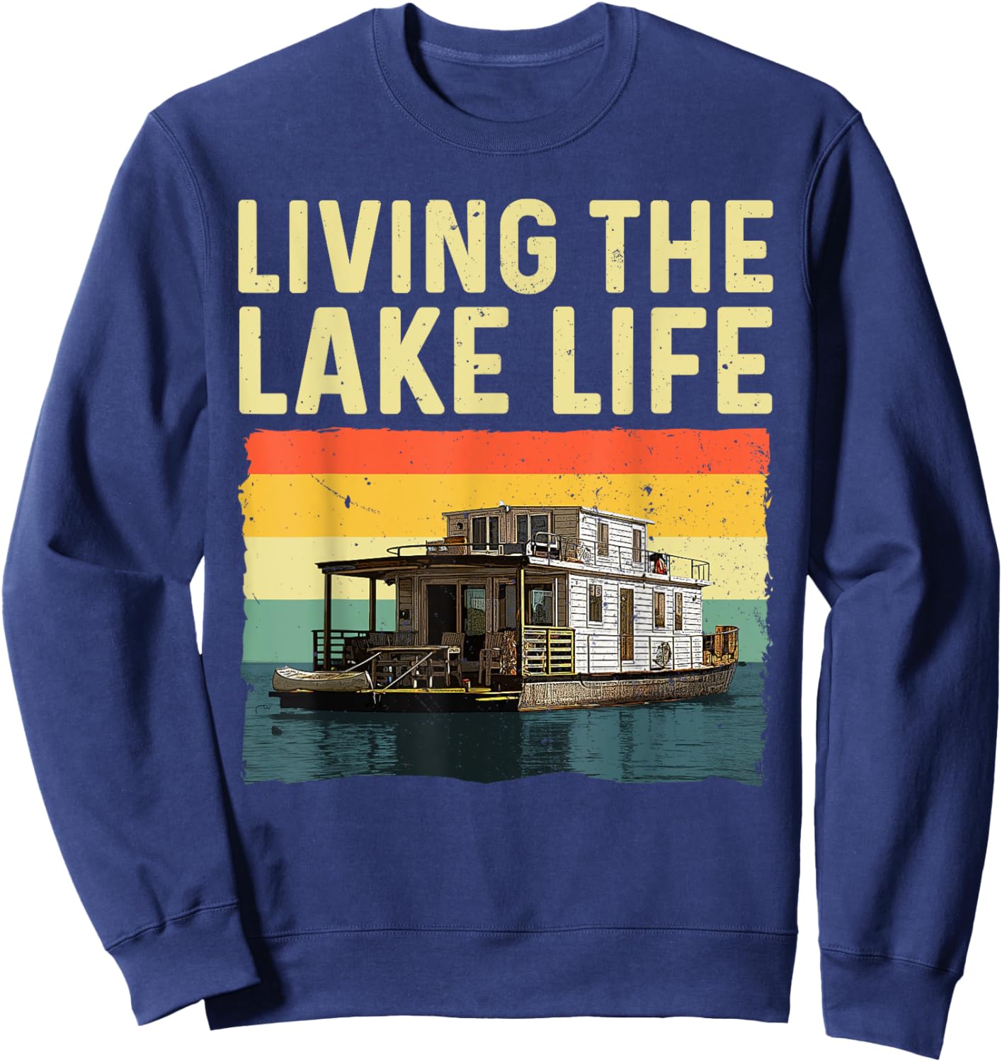 Houseboat Design Women House Boat Captain Houseboat Sweatshirt - Sweatshirt | Navy