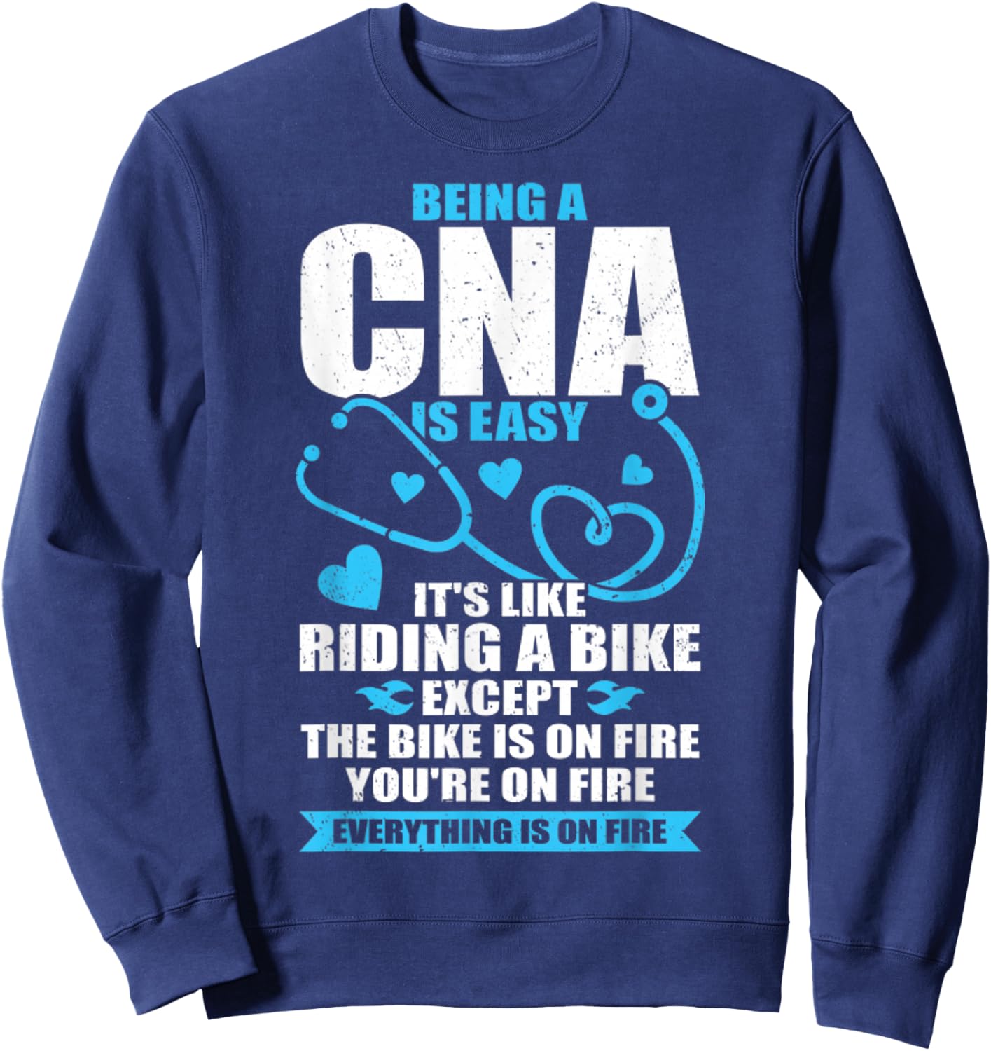 Funny CNA Work Certified Nursing Assistant Gift Sweatshirt - Sweatshirt | Navy
