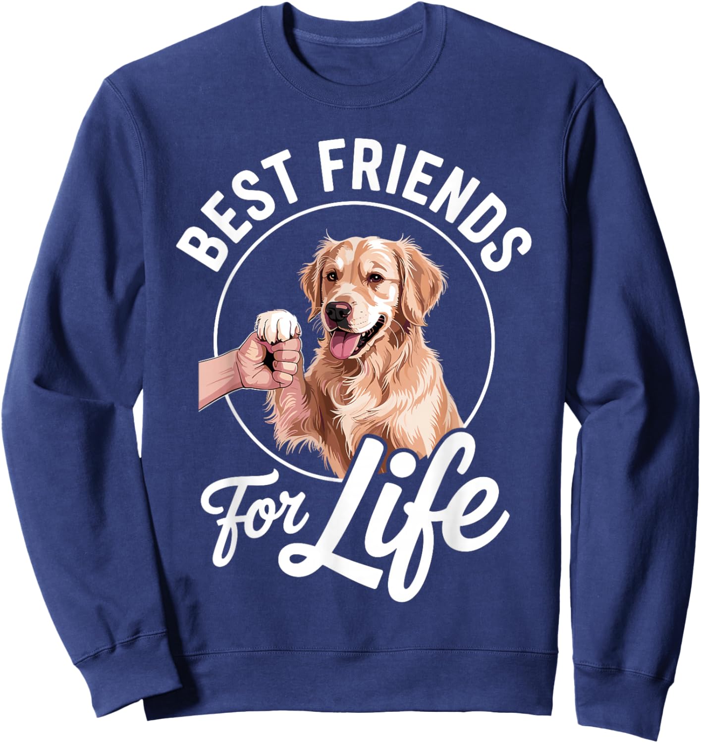 Funny Golden Retriever Art Women Golden Retriever Sweatshirt - Sweatshirt | Navy