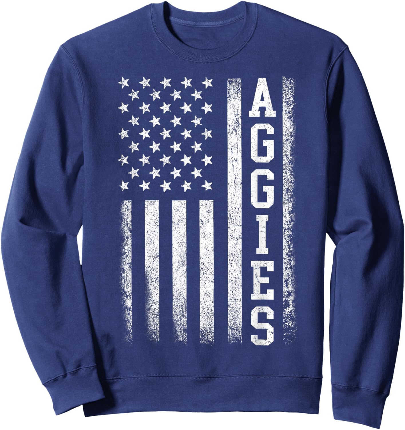 Vintage Aggies Retro Style 70s 80s First Name Men Women Kids Sweatshirt - Sweatshirt | Navy