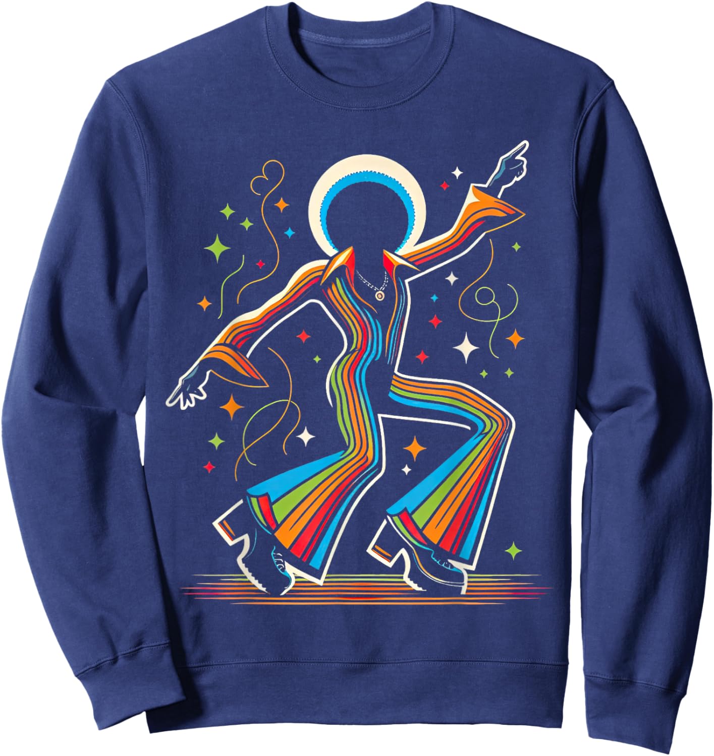 Afro Dancing Soul Music Groove Funky Retro Disco Sweatshirt - Sweatshirt | Navy