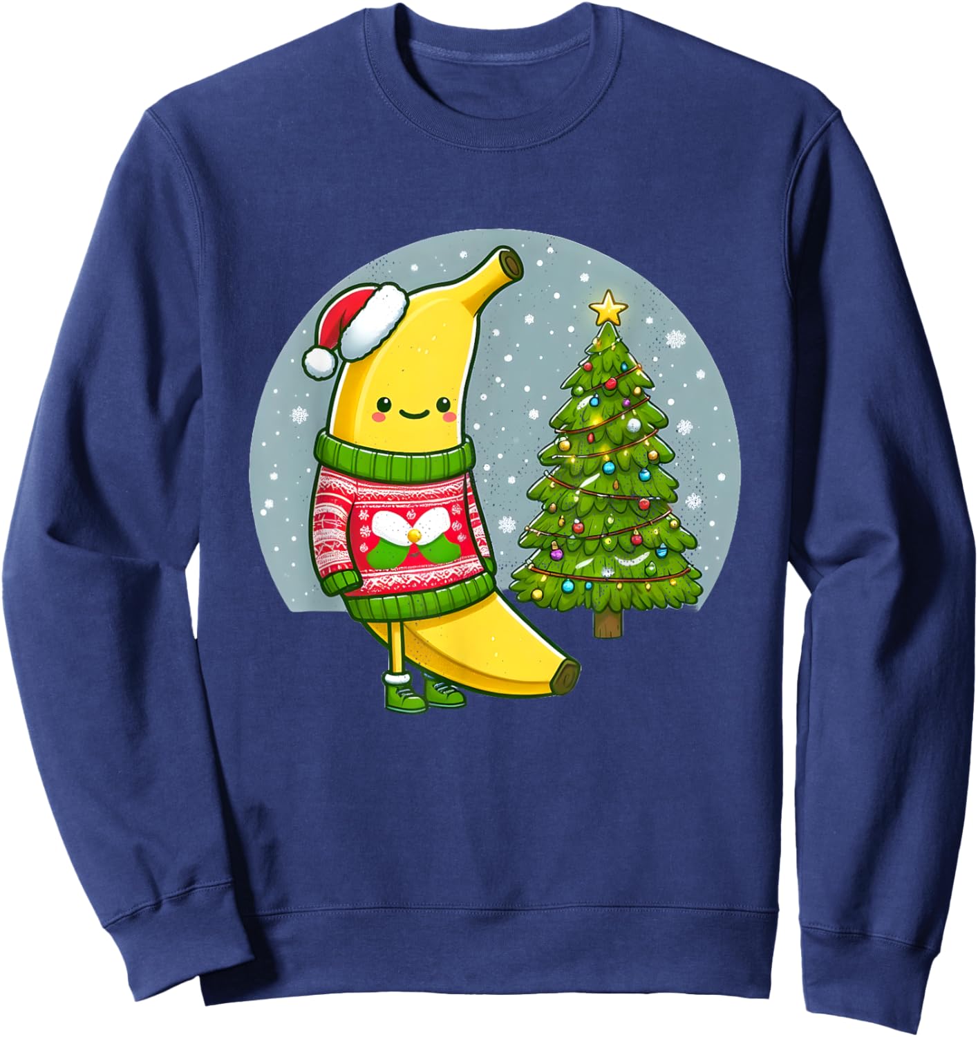 Banana in Ugly Christmas Sweater Sweatshirt - Sweatshirt | Navy