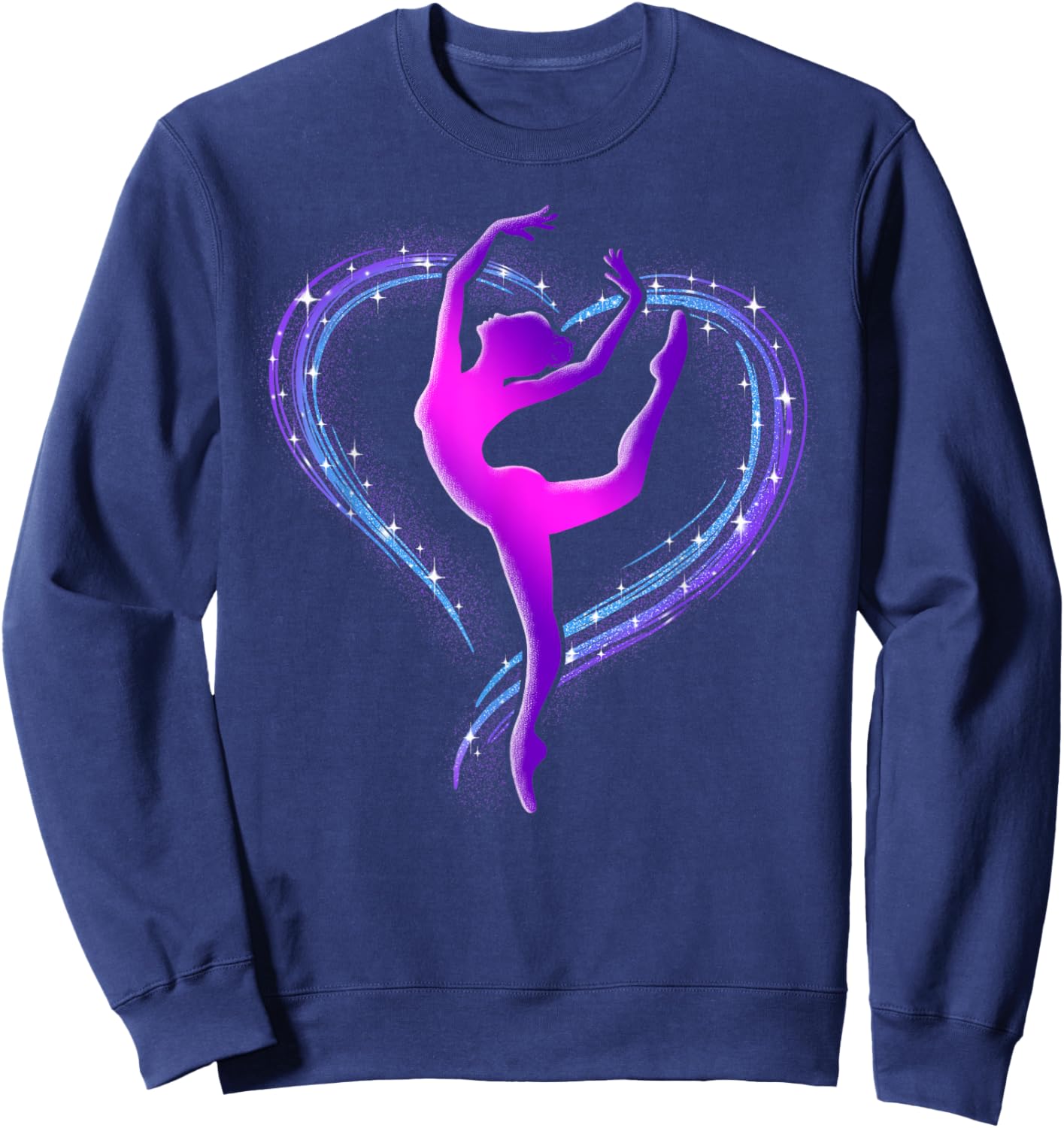 Dance Love Cute Graphic Dancer Heart Sweatshirt - Sweatshirt | Navy