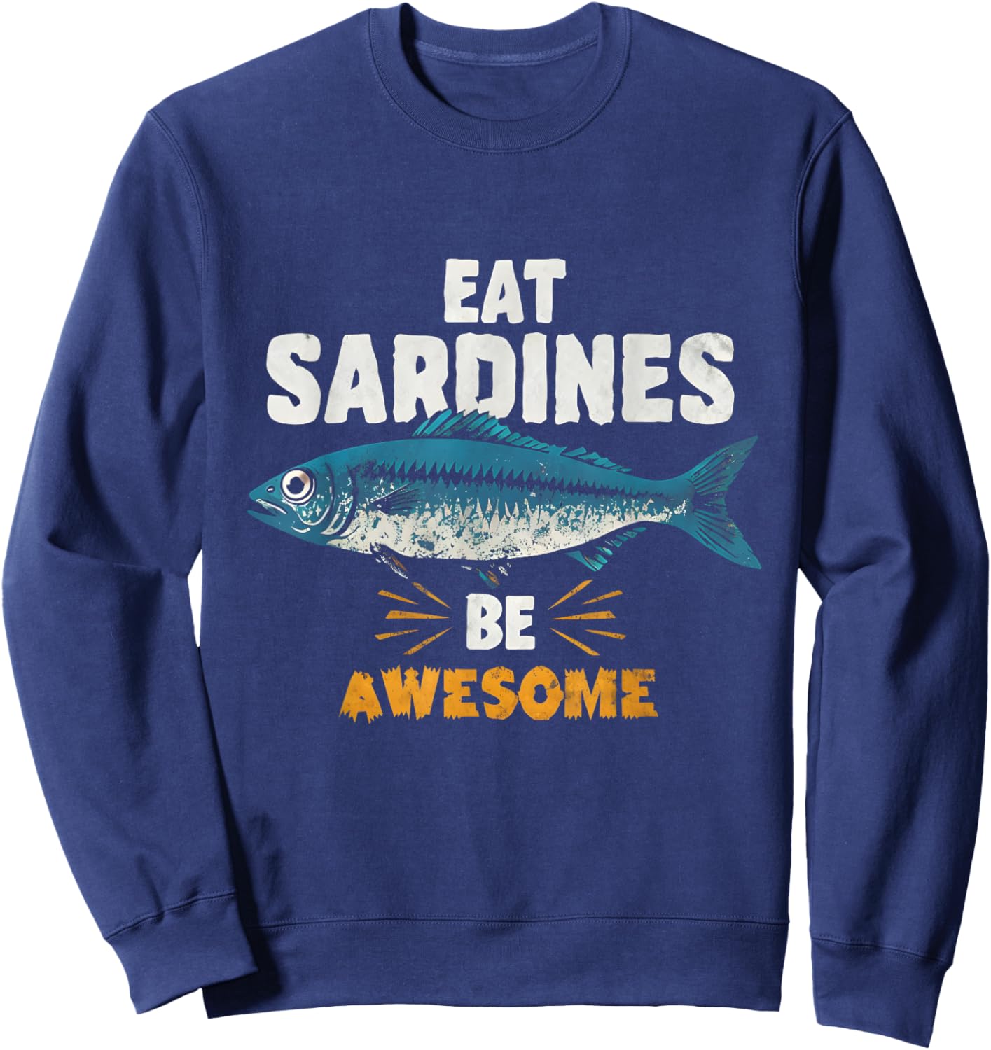 Funny Sardine Style Awesome Fish Sweatshirt - Sweatshirt | Navy