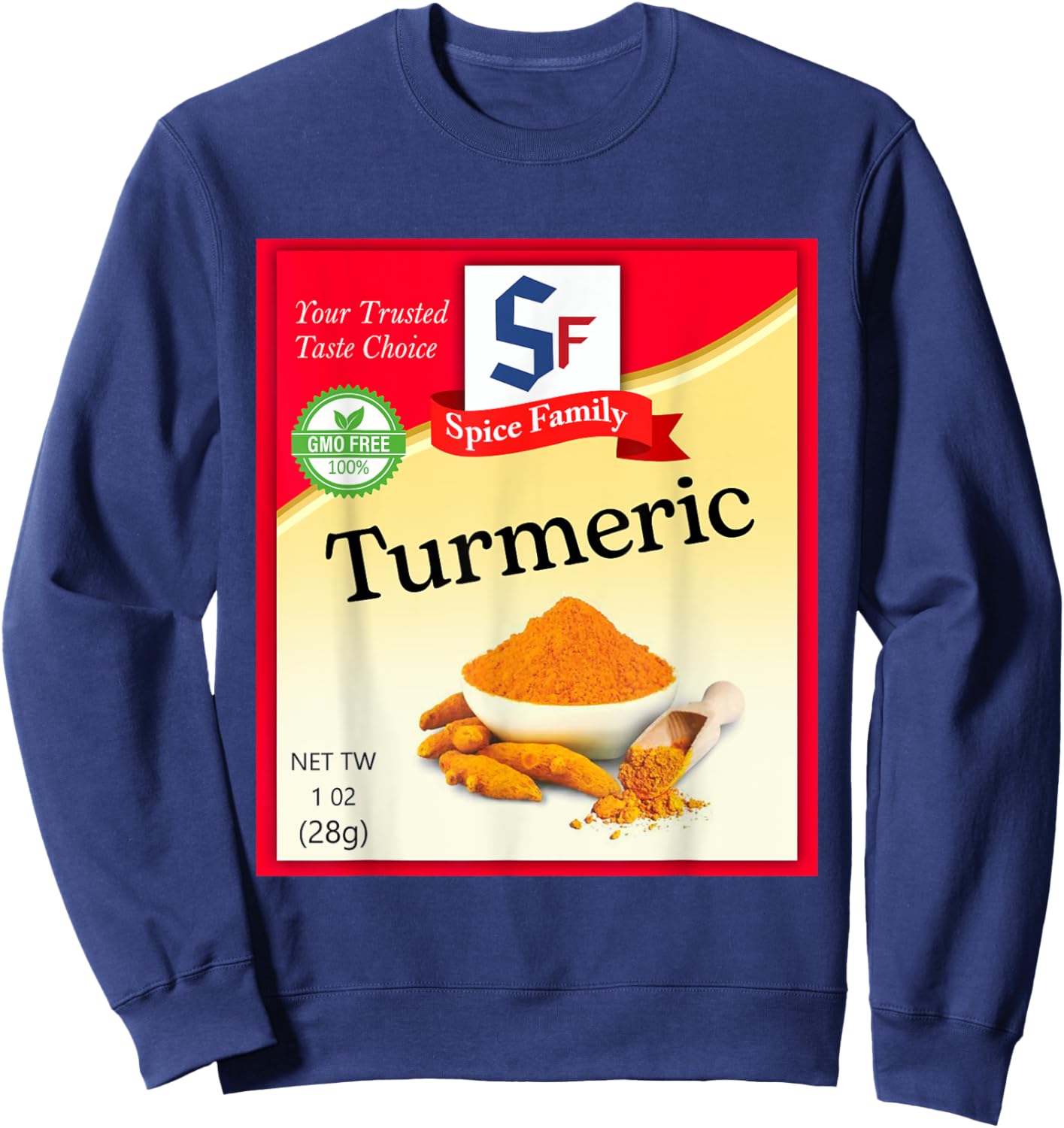 Turmeric Condiment Costume Holiday Spice Costumes Sweatshirt - Sweatshirt | Navy