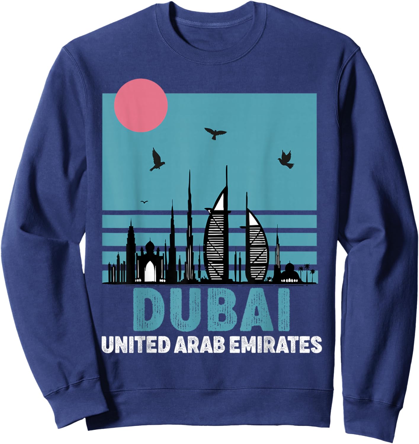 Dubai Souvenir Skyline UAE United Arab Emirate Reminder Sweatshirt - Sweatshirt | Navy