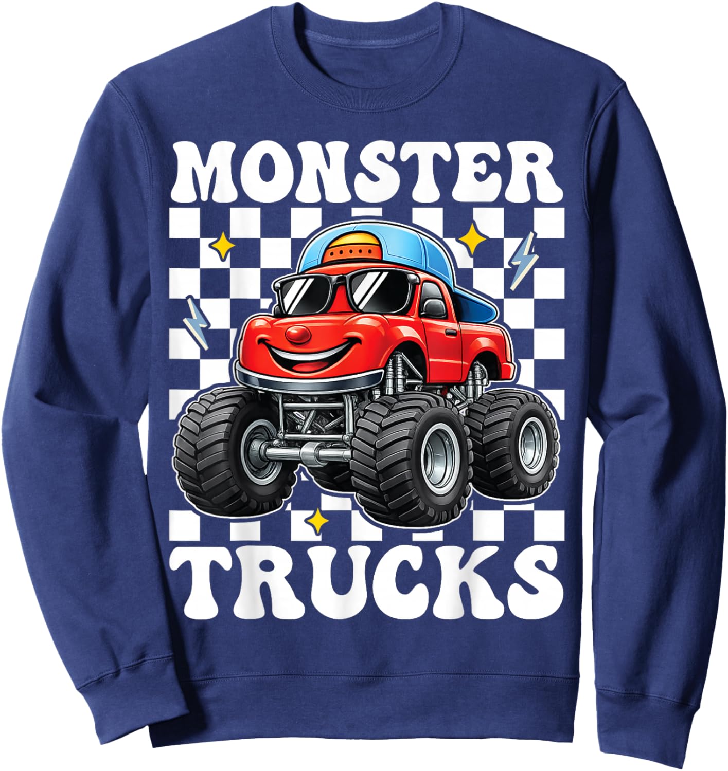Monster Truck Birthday for Toddlers Youth & Adults Sweatshirt - Sweatshirt | Navy