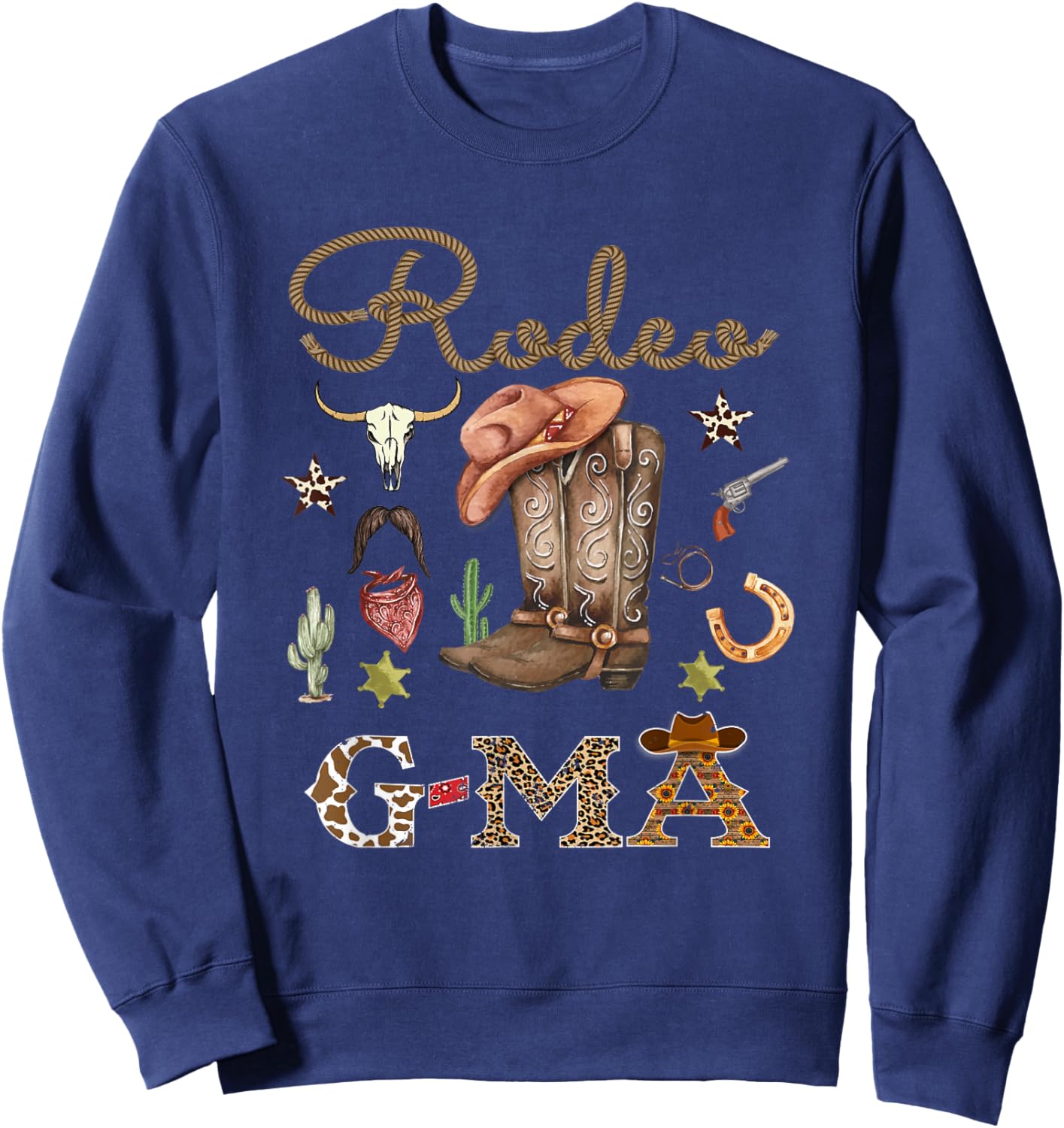 Rodeo G Ma Cowboy Cowgirl Birthday Matching Family Sweatshirt - Sweatshirt | Navy