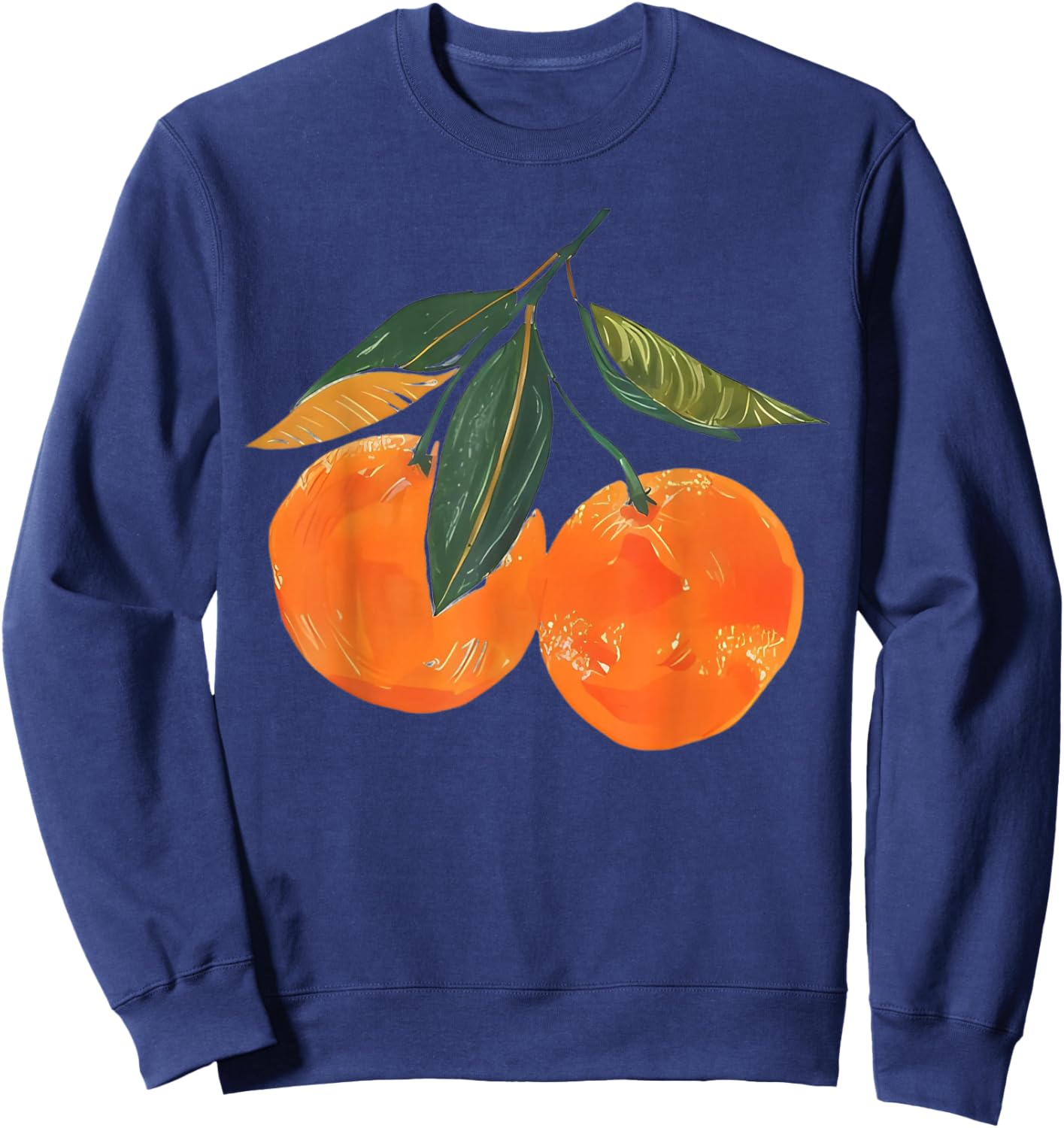 Orange Fruit Aesthetic Vintage Sweatshirt - Sweatshirt | Navy
