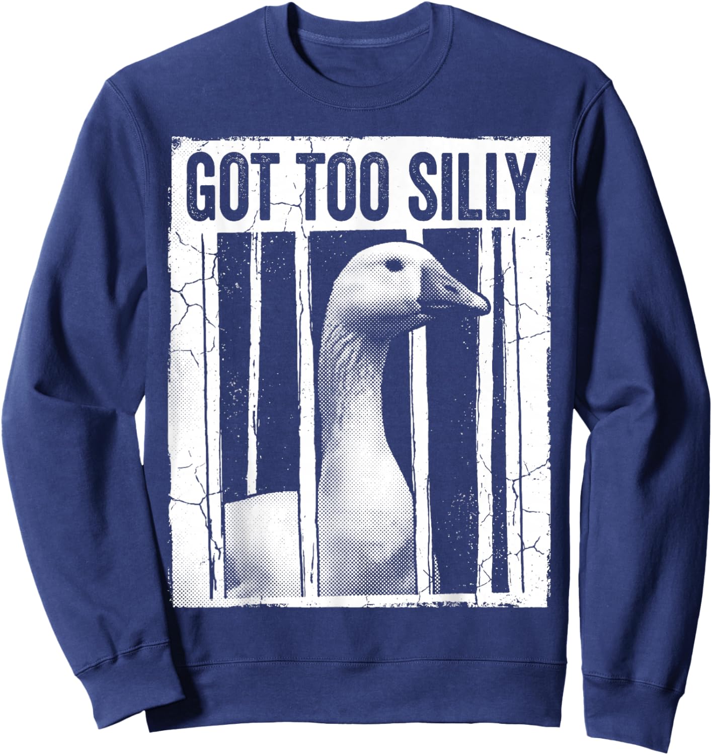 Got Too Silly Goose Meme Ironic Sarcastic Punk Sweatshirt - Sweatshirt | Navy