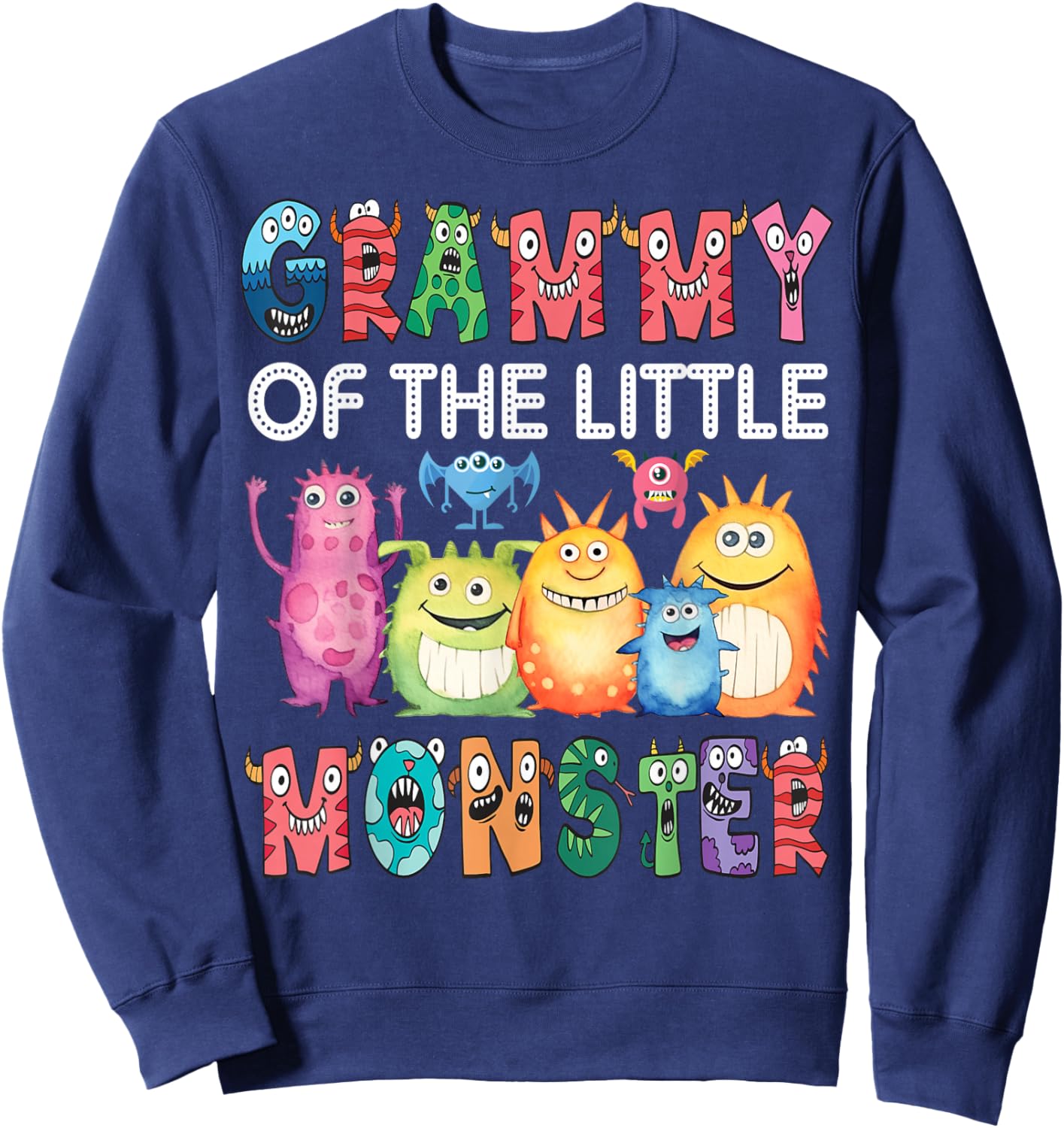 Grammy Of The Little Monster Kids 1St Birthday Party Sweatshirt - Sweatshirt | Navy
