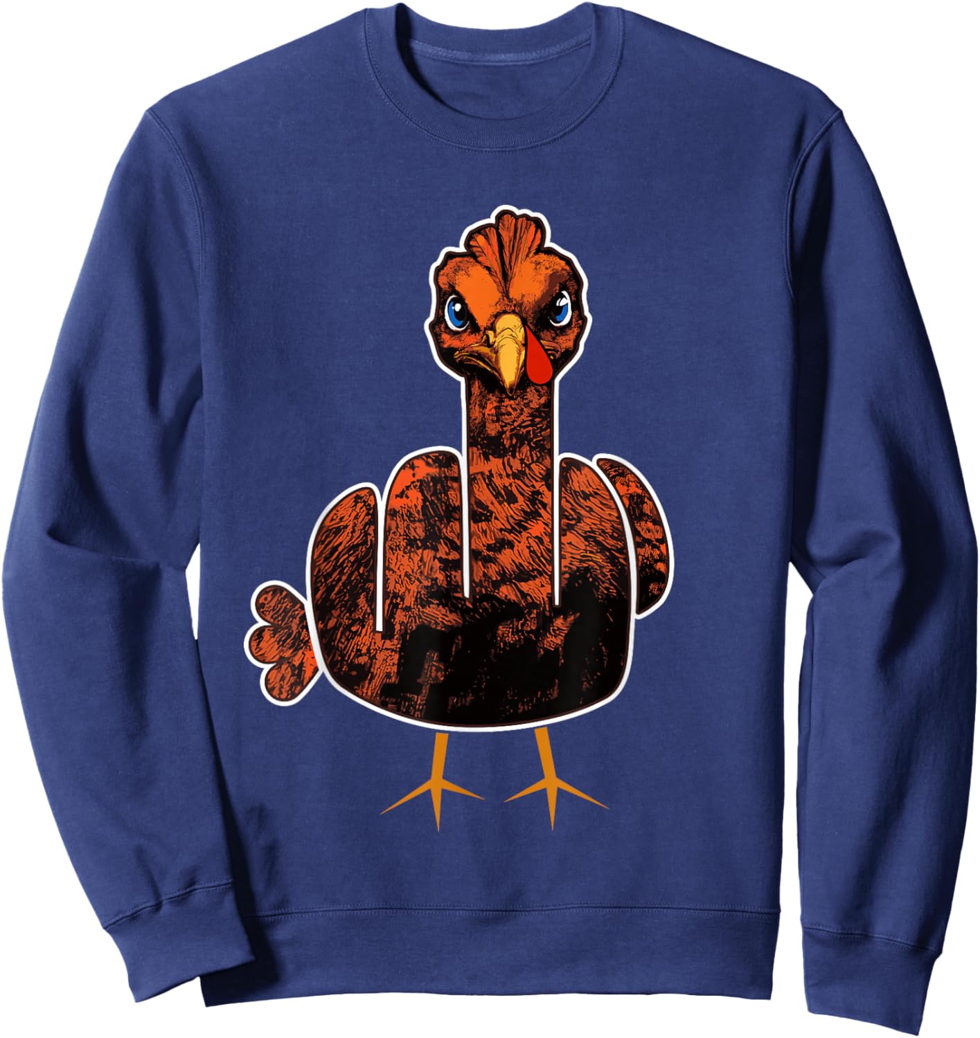 Grumpy Thanksgiving Turkey Sweatshirt - Sweatshirt | Navy