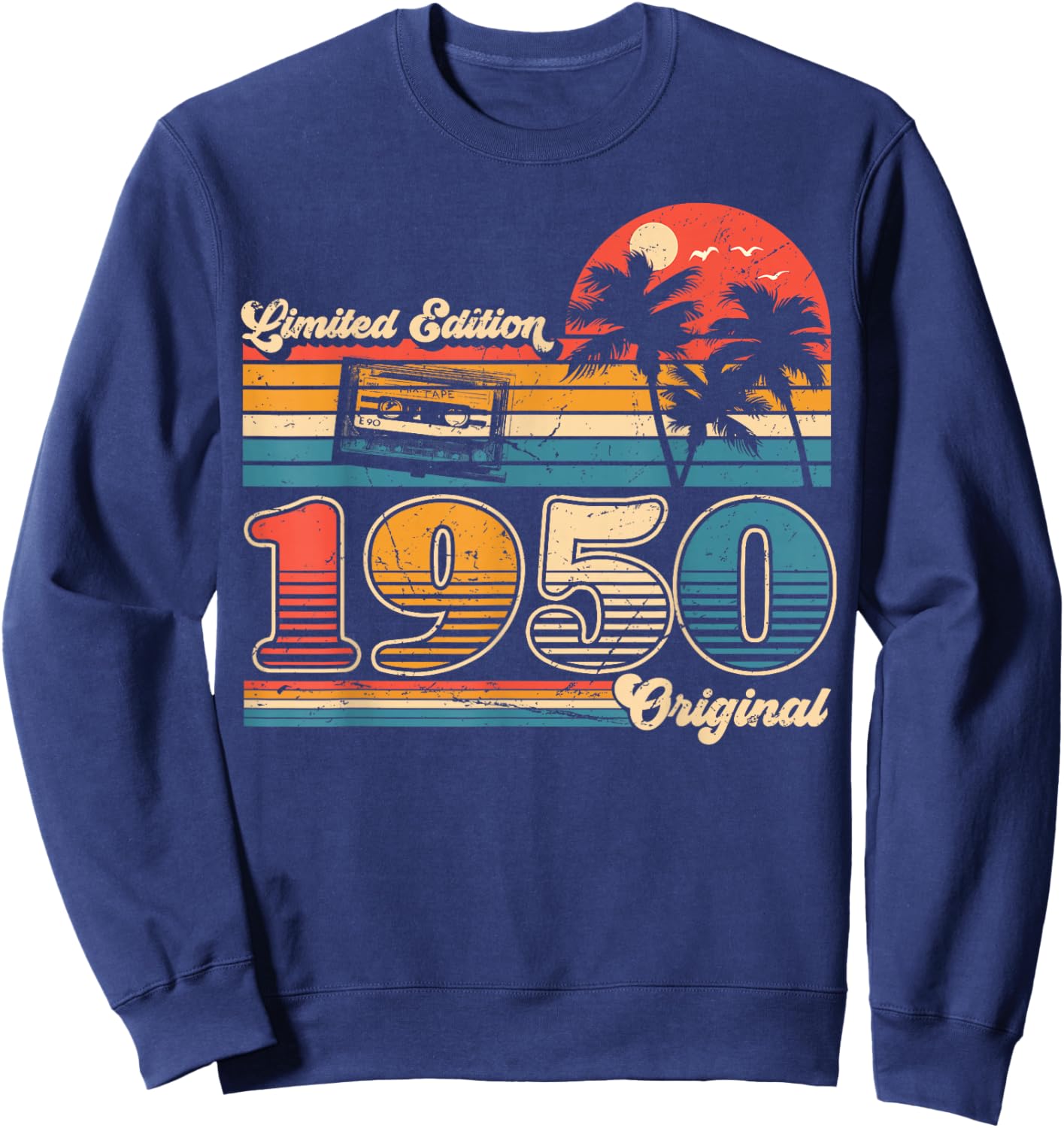 75th Birthday Retro Vintage 1950 Men Women Sweatshirt - Sweatshirt | Navy