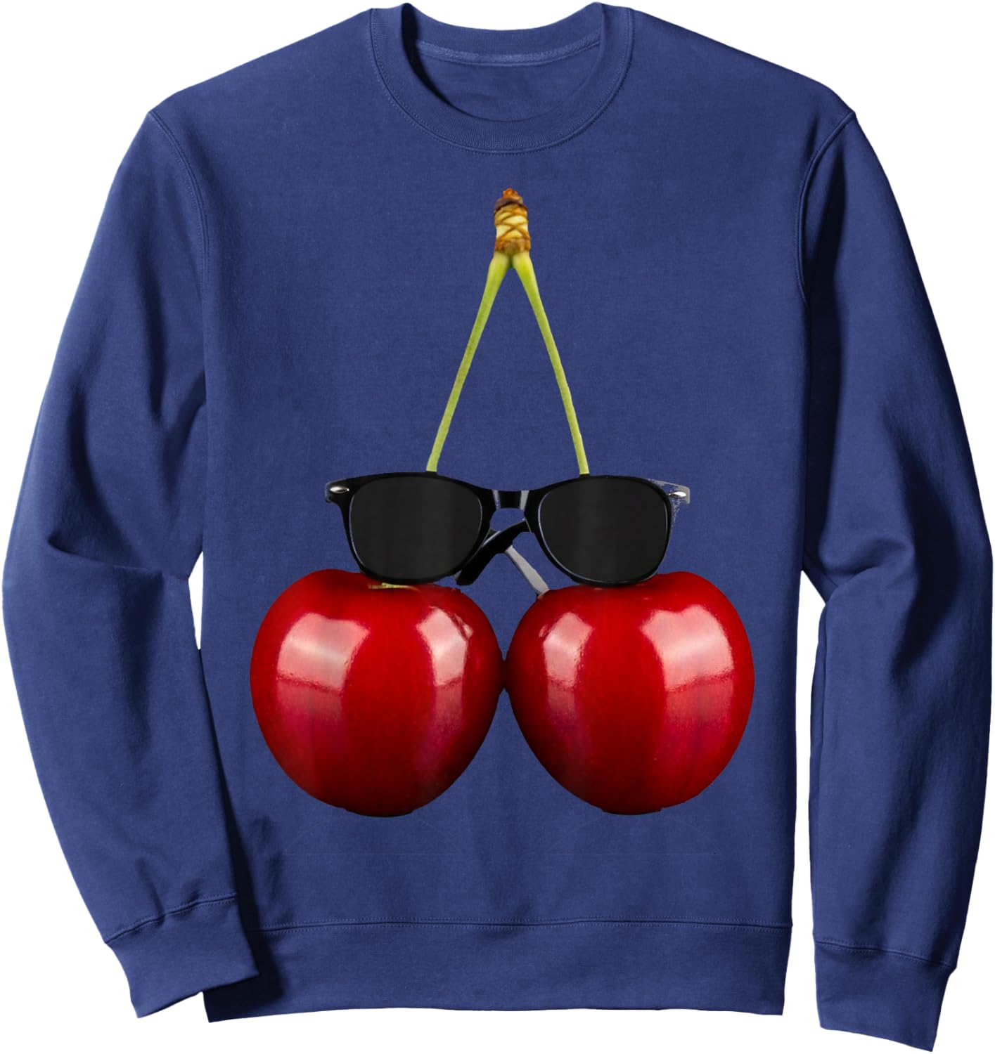 Coole Kirschen mit Sonnenbrille Lustige Früchte Sweatshirt - Sweatshirt | Navy
