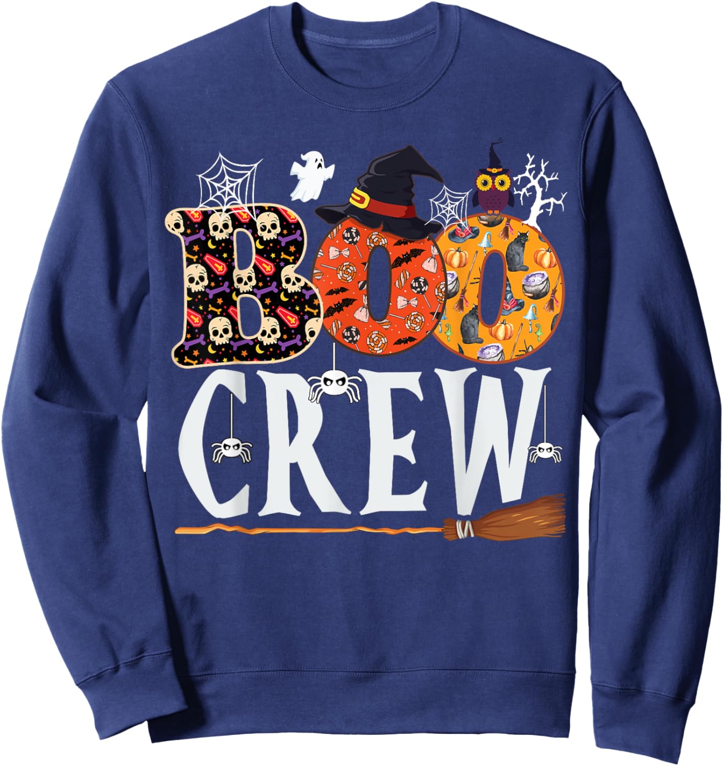 Halloween Boo Crew Shirt Funny Men Women Kids Sweatshirt - Sweatshirt | Navy