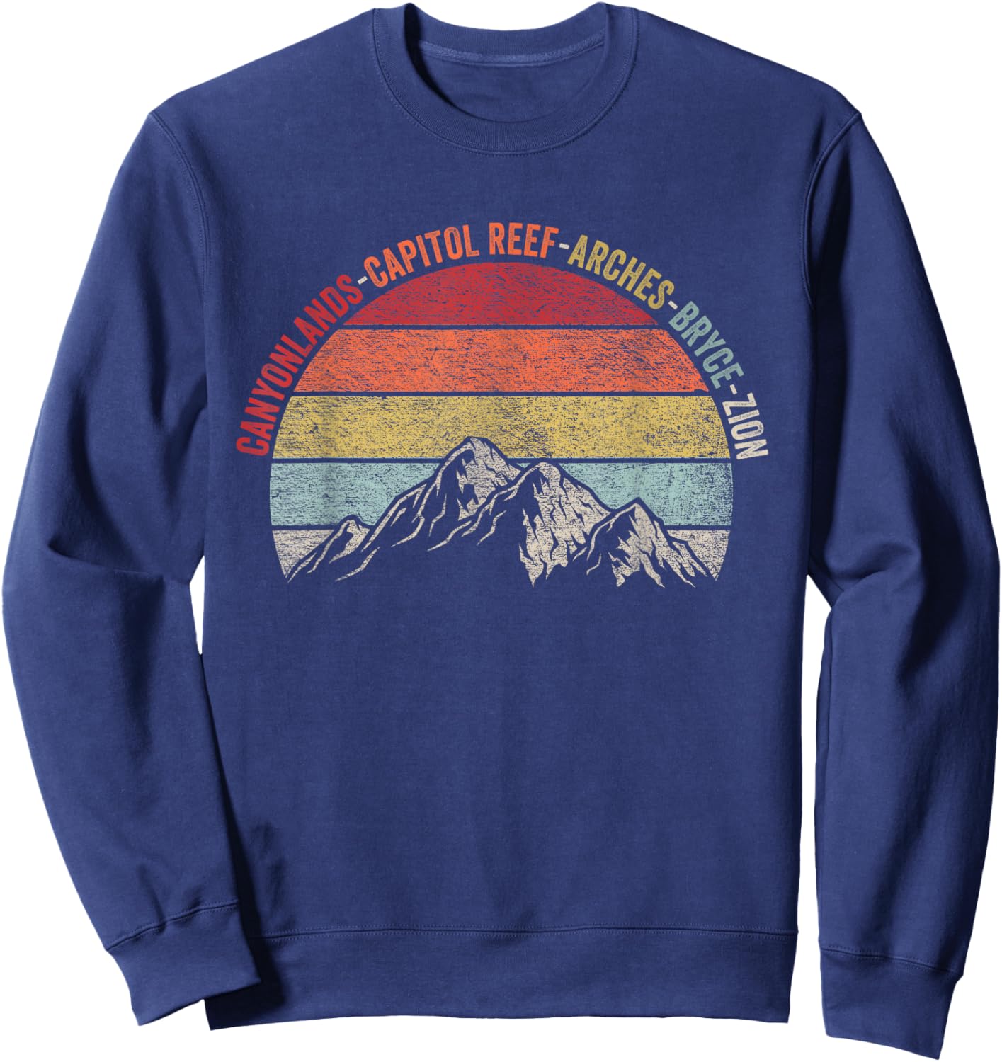 Vintage Utah Souvenir Big 5 Utah Mighty Five National Park Sweatshirt - Sweatshirt | Navy