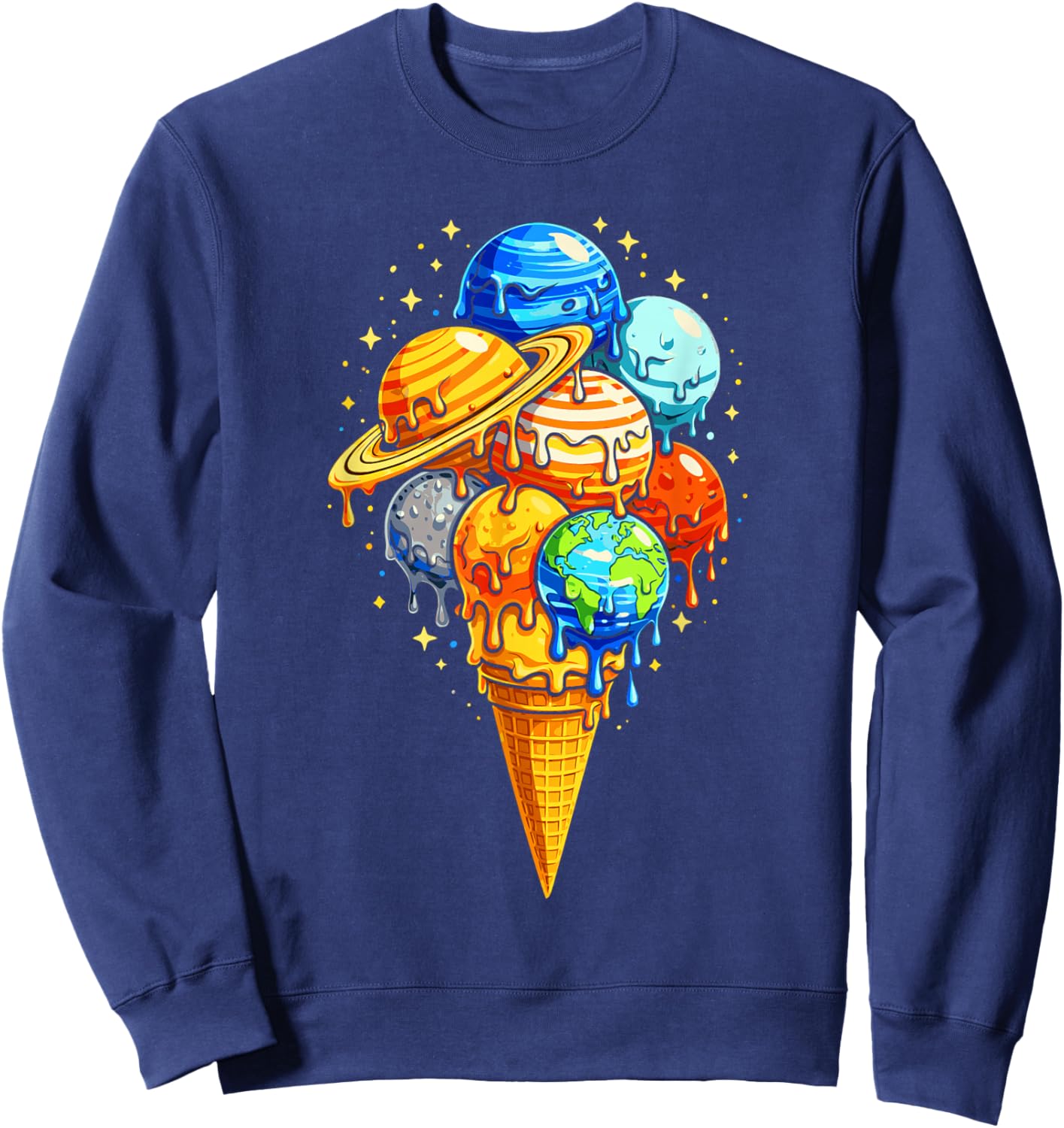 Solar System Planet Ice Cream Space Astronomy Kids Sweatshirt - Sweatshirt | Navy