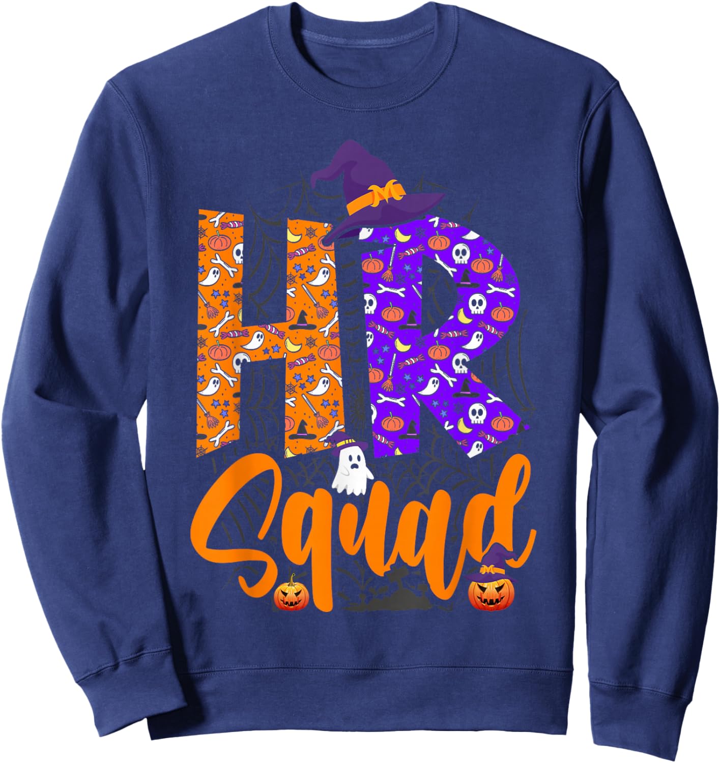 Halloween HR Squad Costume Funny Human Resource Sweatshirt - Sweatshirt | Navy