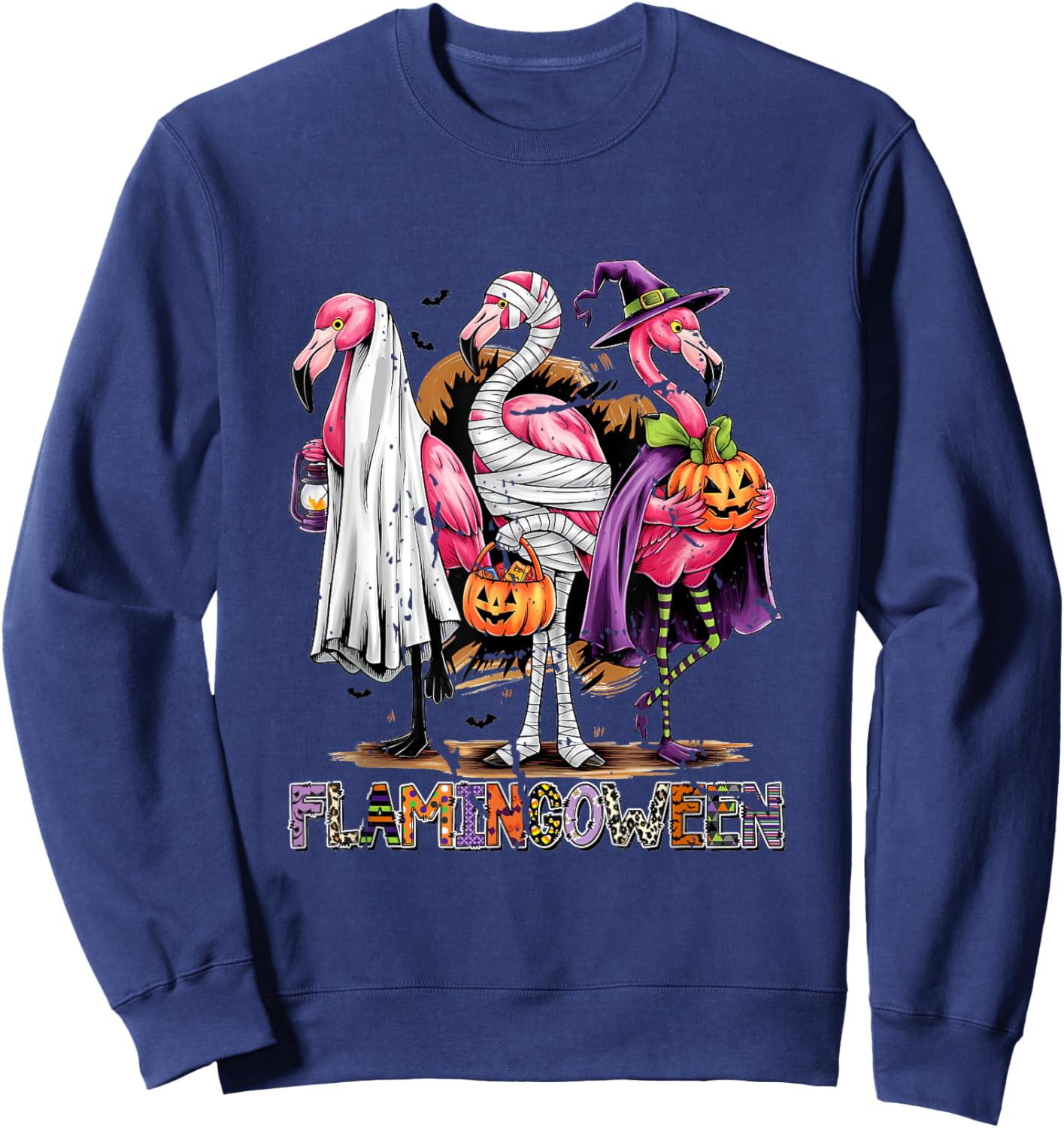 Halloween Flamingoween Ween Spooky Flamingo Sweatshirt - Sweatshirt | Navy