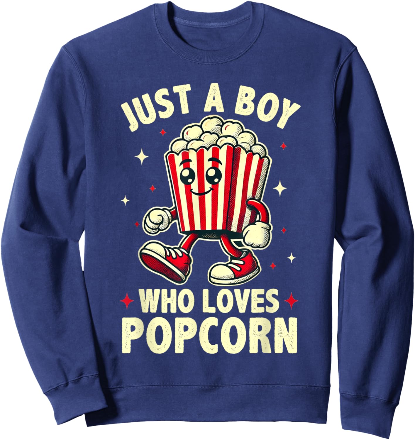 Just a Boy Who Loves Popcorn Boys Popcorn Lover Sweatshirt - Sweatshirt | Navy