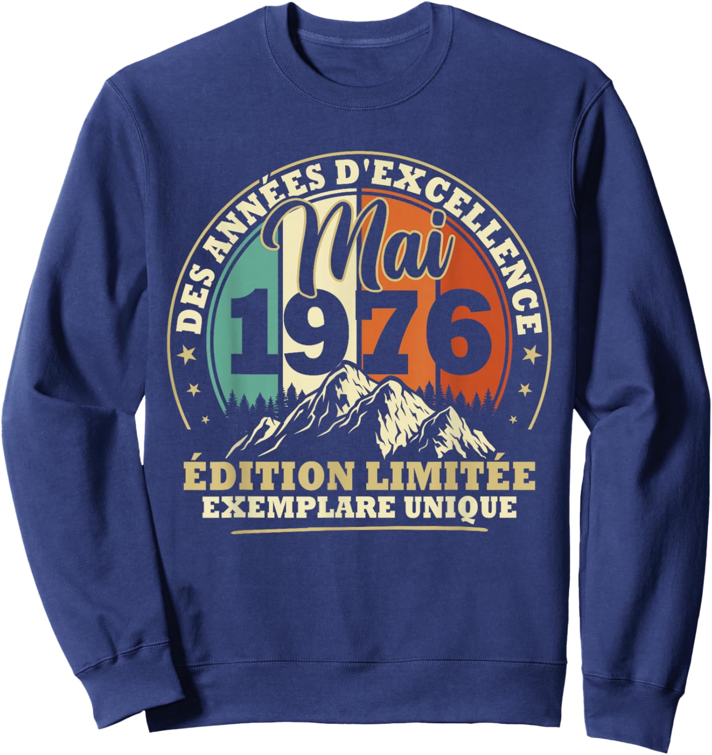 Vintage Mai 1976 Cadeau Anniversaire 50 Ans Hommes Femmes Sweatshirt - Sweatshirt | Navy