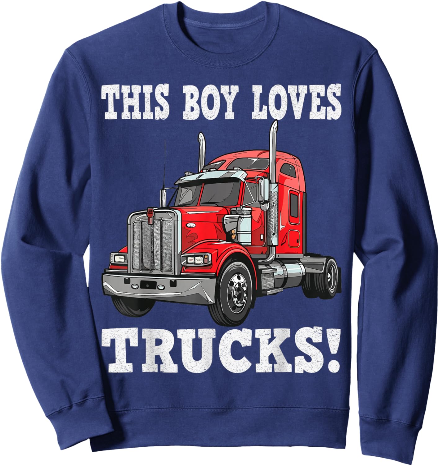 This Boy Loves Trucks Sweatshirt - Sweatshirt | Navy