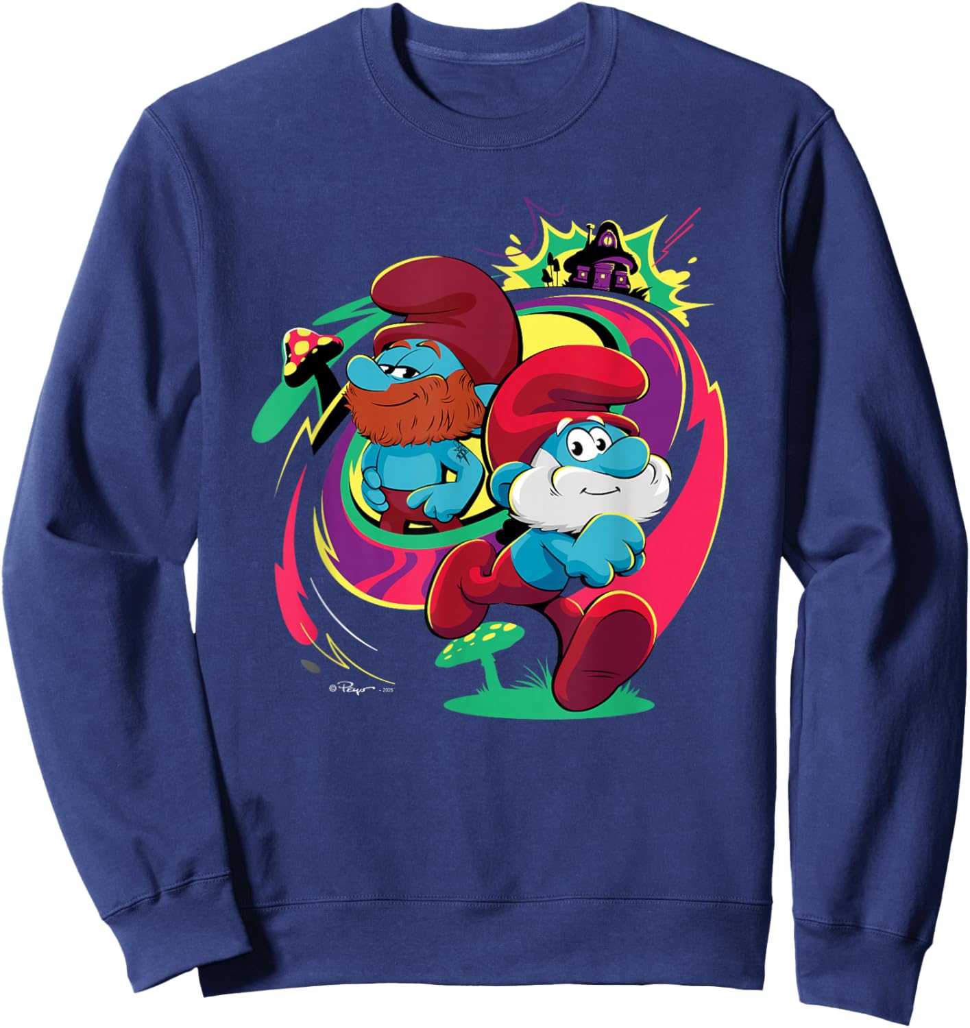 The Smurfs Movie Papa Smurf and Ken Smurf Sweatshirt - Sweatshirt | Navy