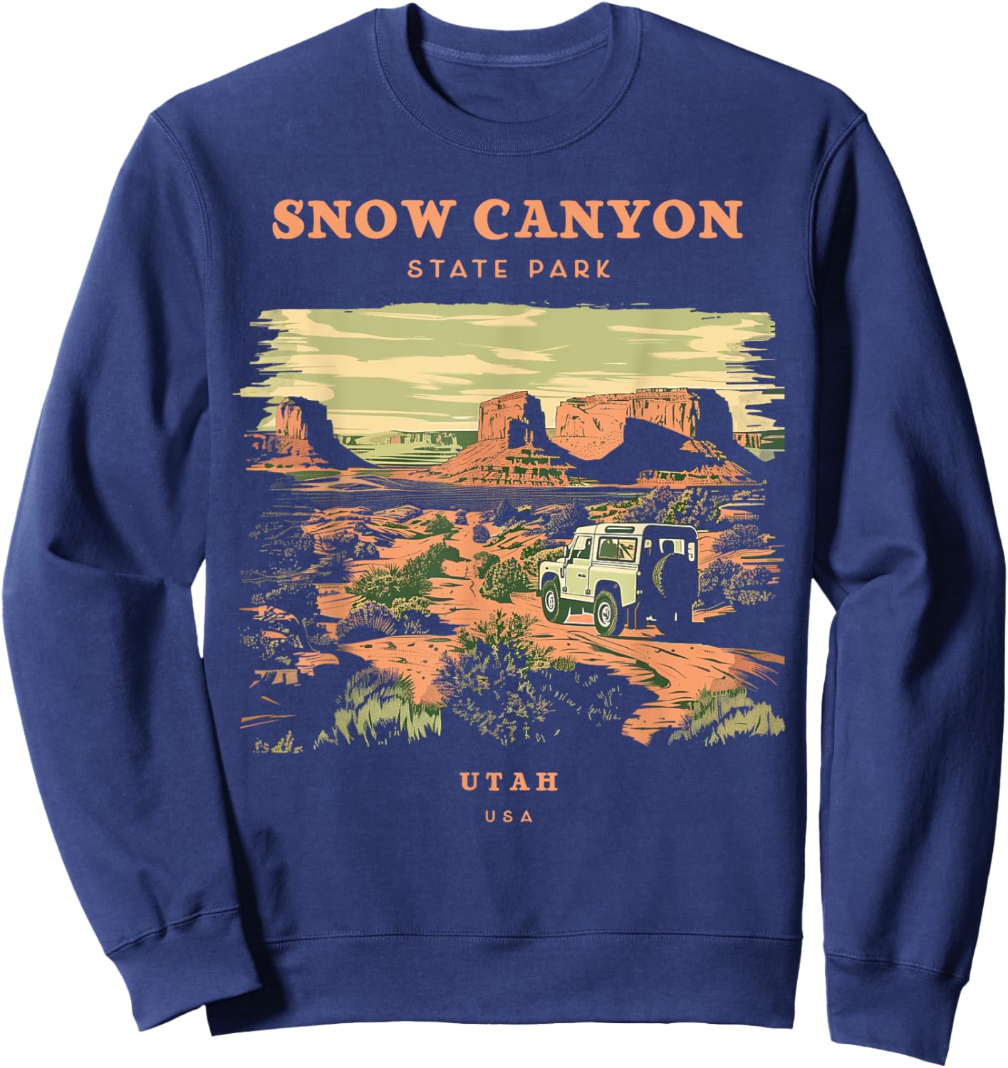 Snow Canyon State Park Utah Retro Vintage Sweatshirt - Sweatshirt | Navy