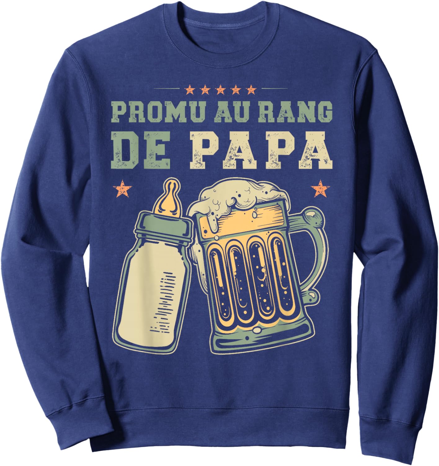 Promoted Dad Young Father Future Dad Announcement Birth Sweatshirt - Sweatshirt | Navy