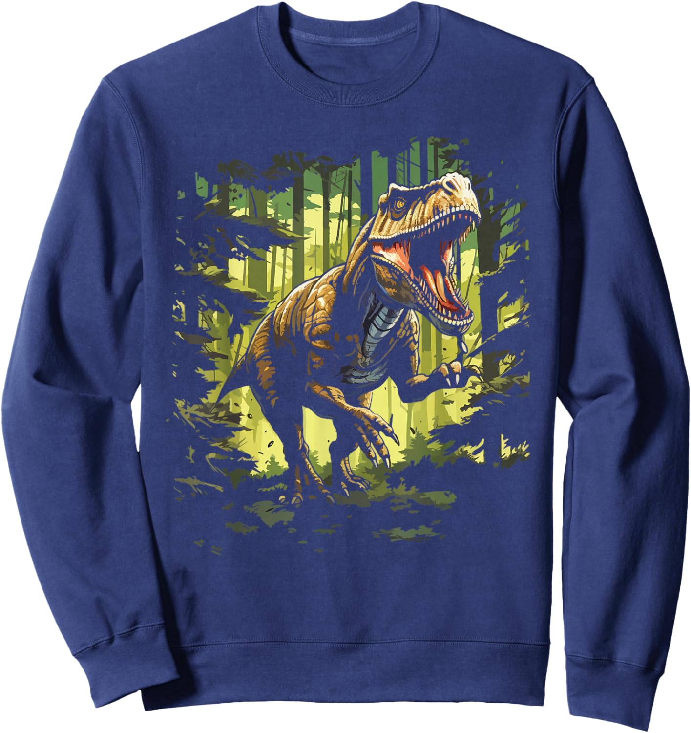 T-Rex For Kids Realistic Tyrannosaurus Rex Dinosaur Sweatshirt - Sweatshirt | Navy