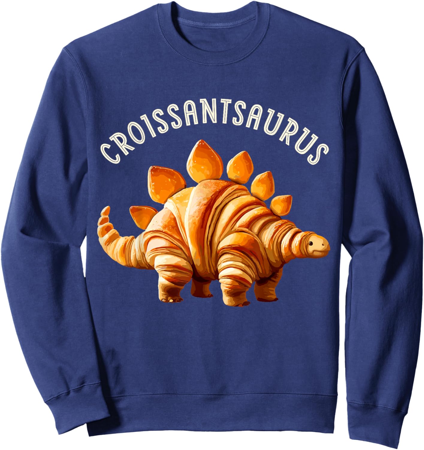 Dinosaur Croissant Bakery Lovers Men Women Boys Girls Kids Sweatshirt - Sweatshirt | Navy