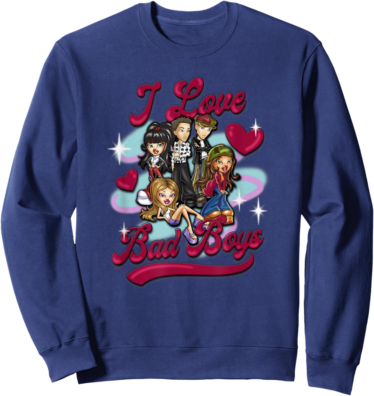 Bratz I Love Bad Boys Valentine's Day Airbrush Sweatshirt - Sweatshirt | Navy