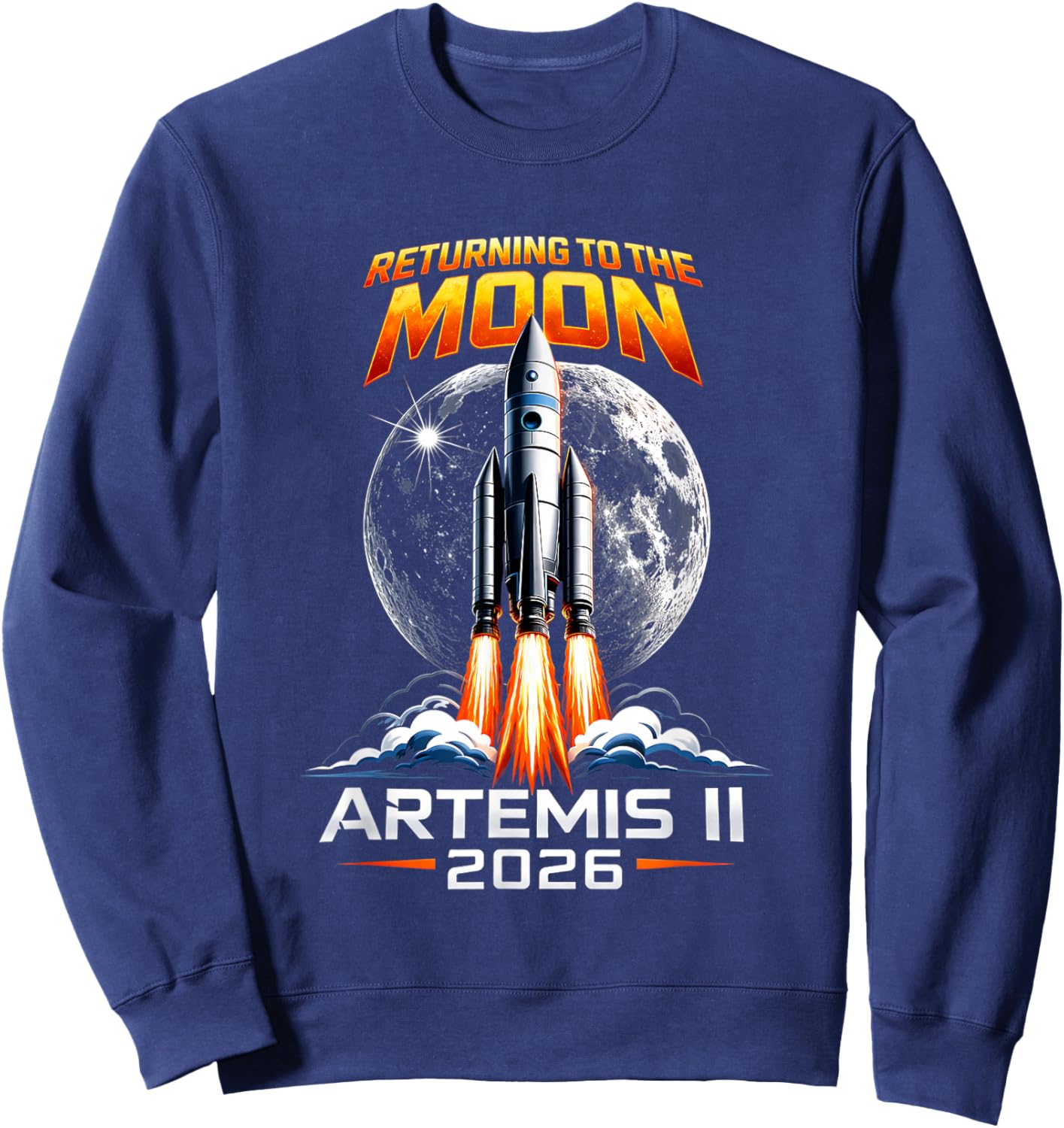 Artemis II Back to the Moon 2026 Gift Women Kids Sweatshirt - Sweatshirt | Navy