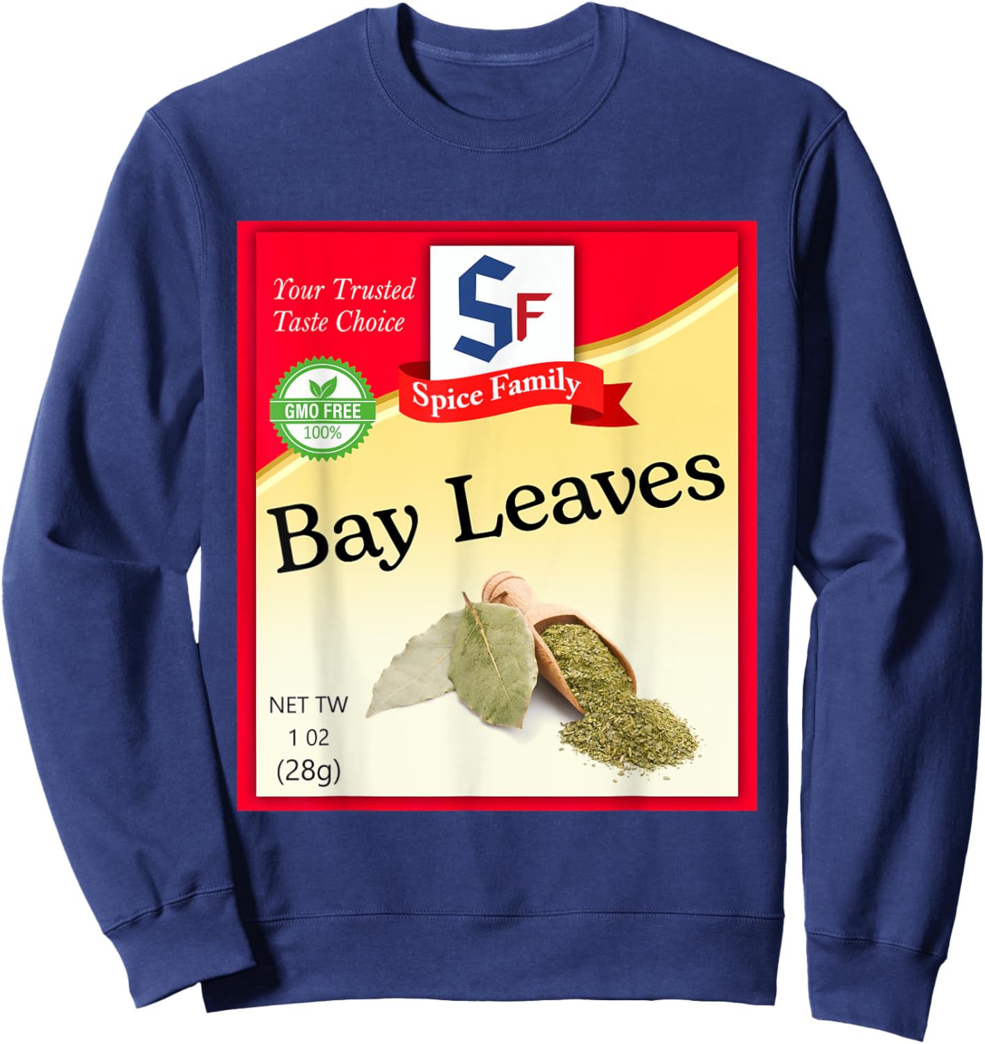Bay Leaves Condiment Costume Holiday Spice Costumes Sweatshirt - Sweatshirt | Navy
